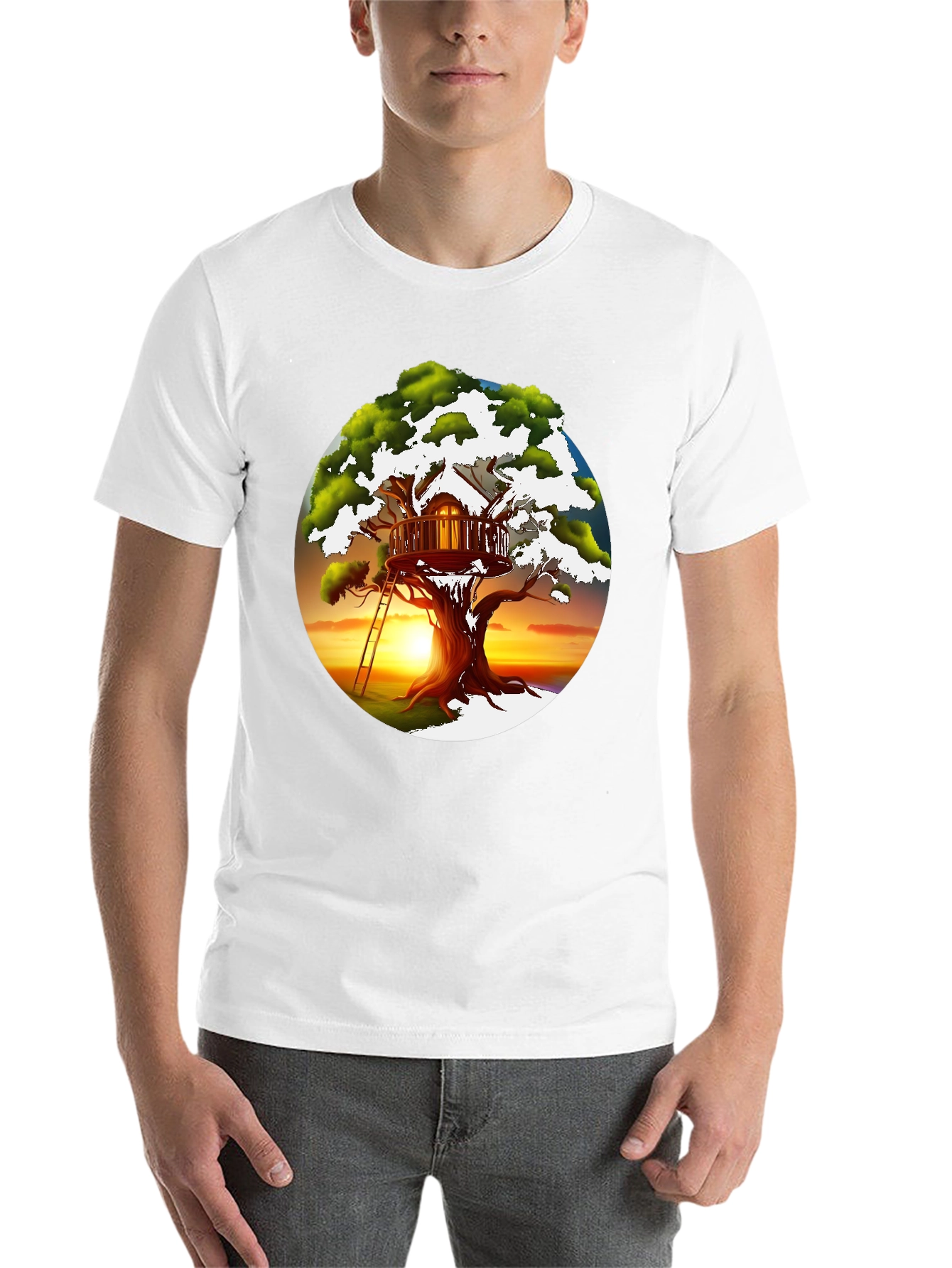 Black Treehouse Graphic T-Shirt - Unique Design view 14