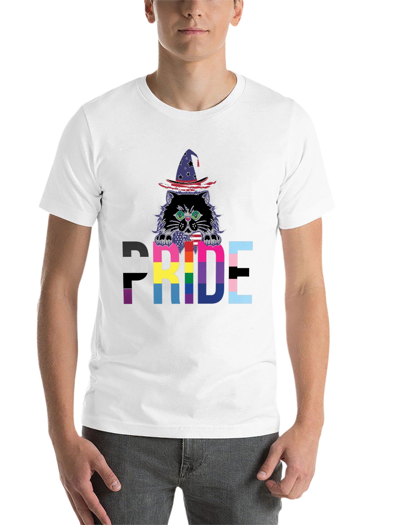 Black Pride Cat Wizard T-Shirt view 14
