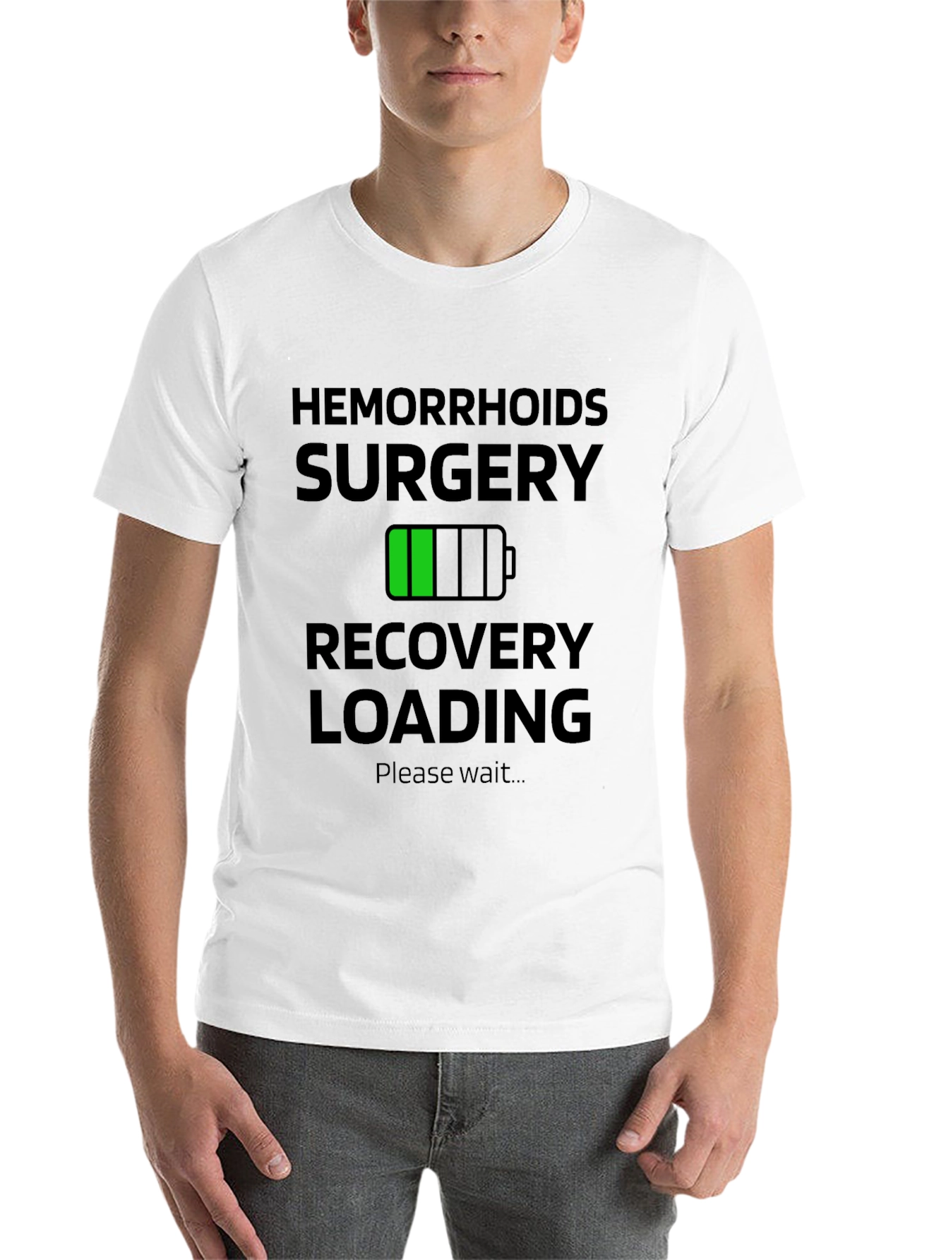 Black Hemorrhoids Surgery Recovery Funny T-Shirt view 14