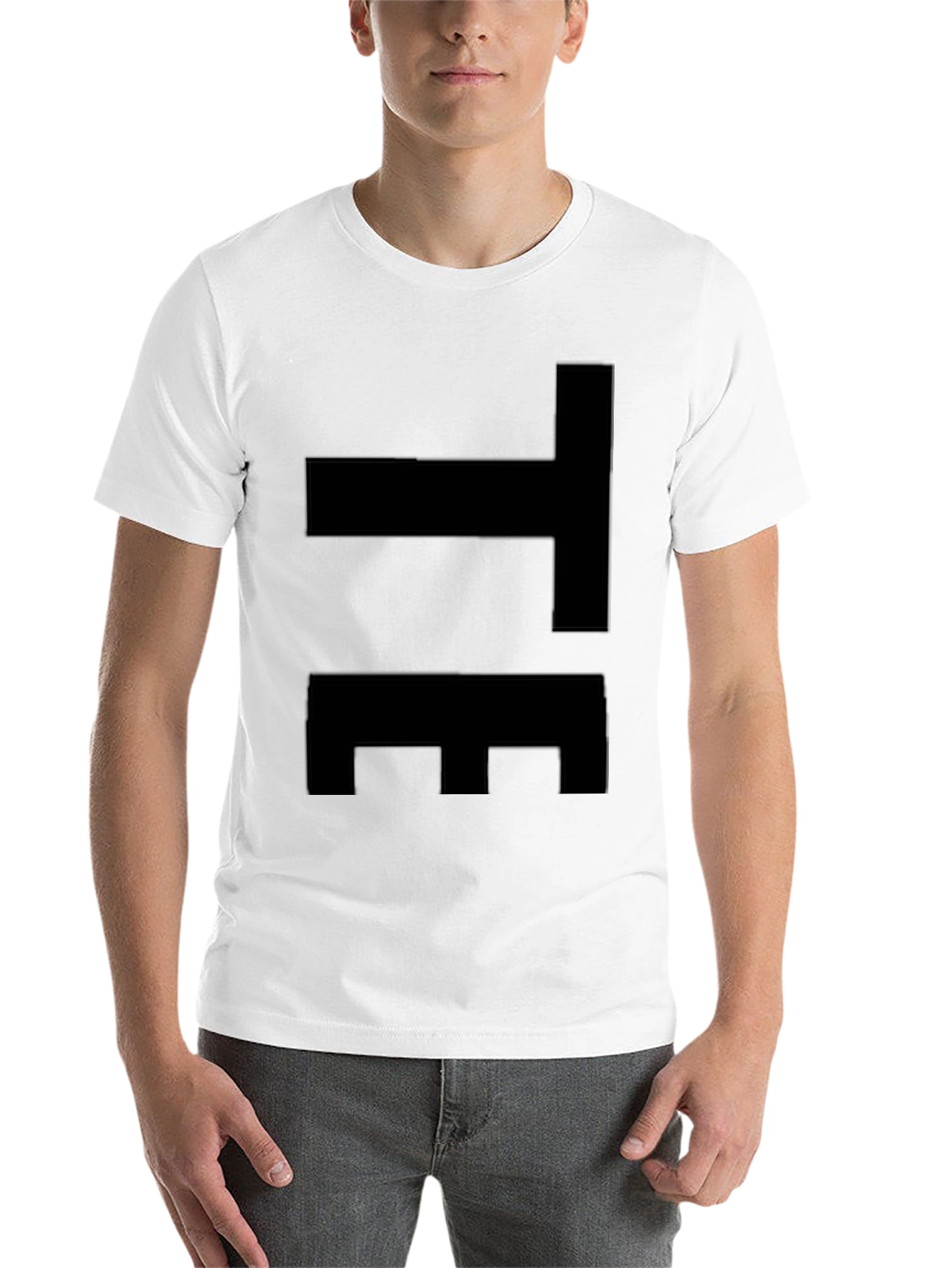 Black Modern Abstract Graphic Tee - Black view 14
