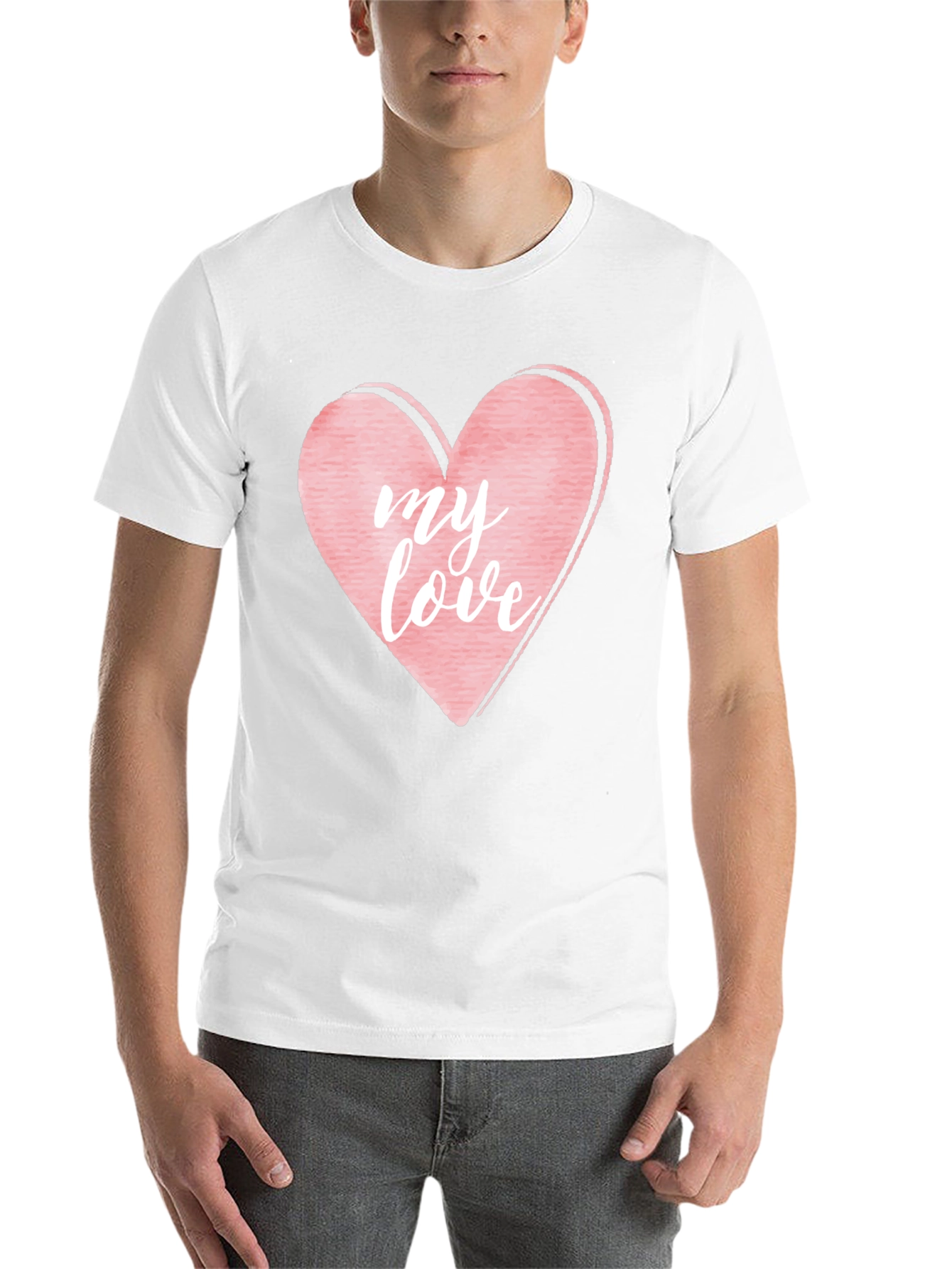 Black My Love Heart Graphic T-Shirt view 14