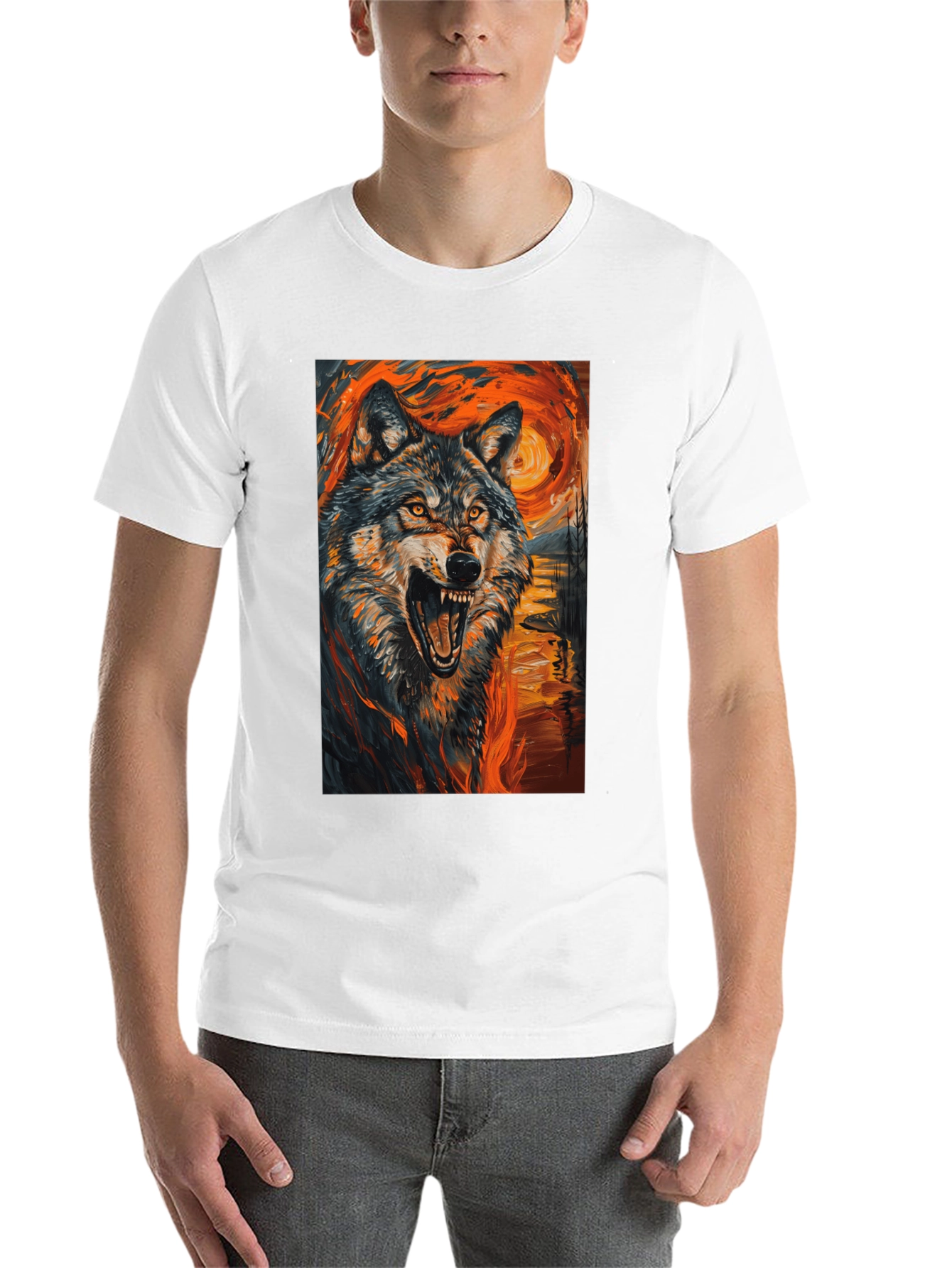 Black Wolf Art T-Shirt - Vibrant Graphic Tee view 14
