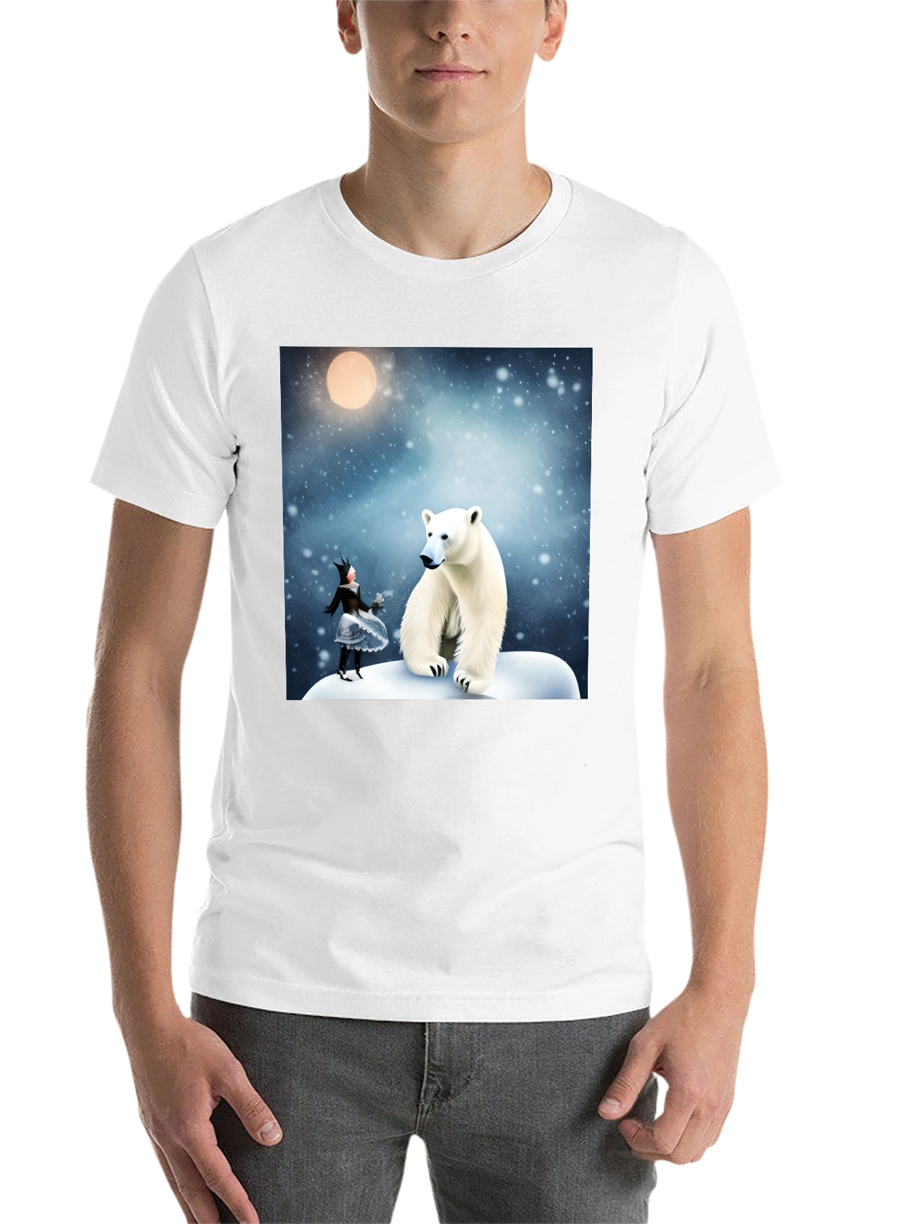 Black Winter Wonderland Polar Bear Graphic Tee view 14