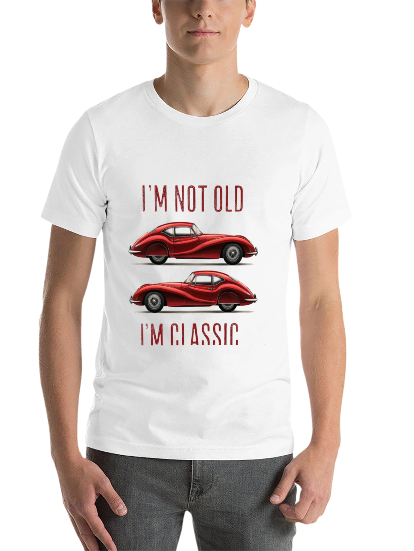 Black Classic Car T-Shirt - "I'm Not Old, I'm Classic" view 14