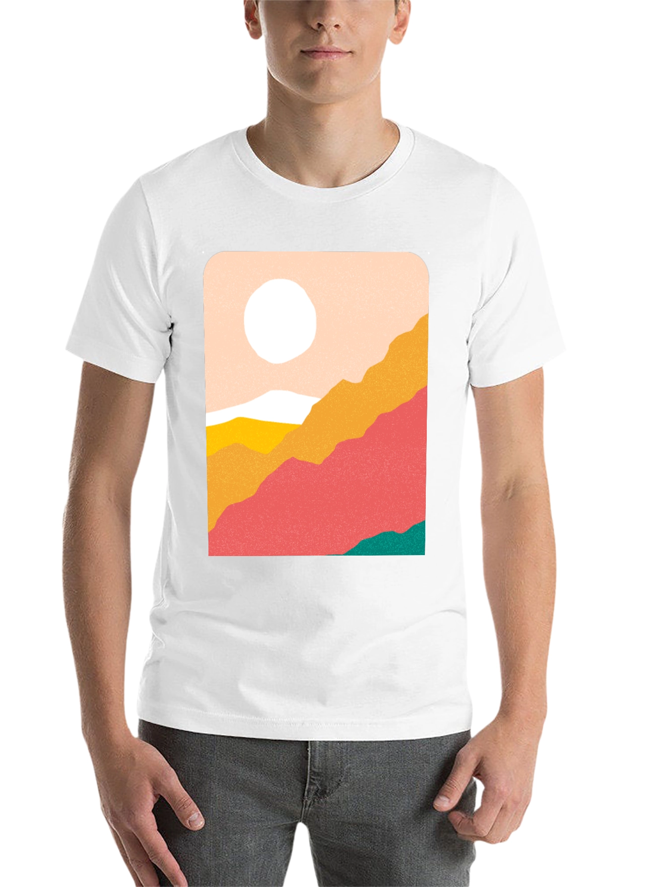 Black Abstract Landscape Graphic Tee - Black view 14