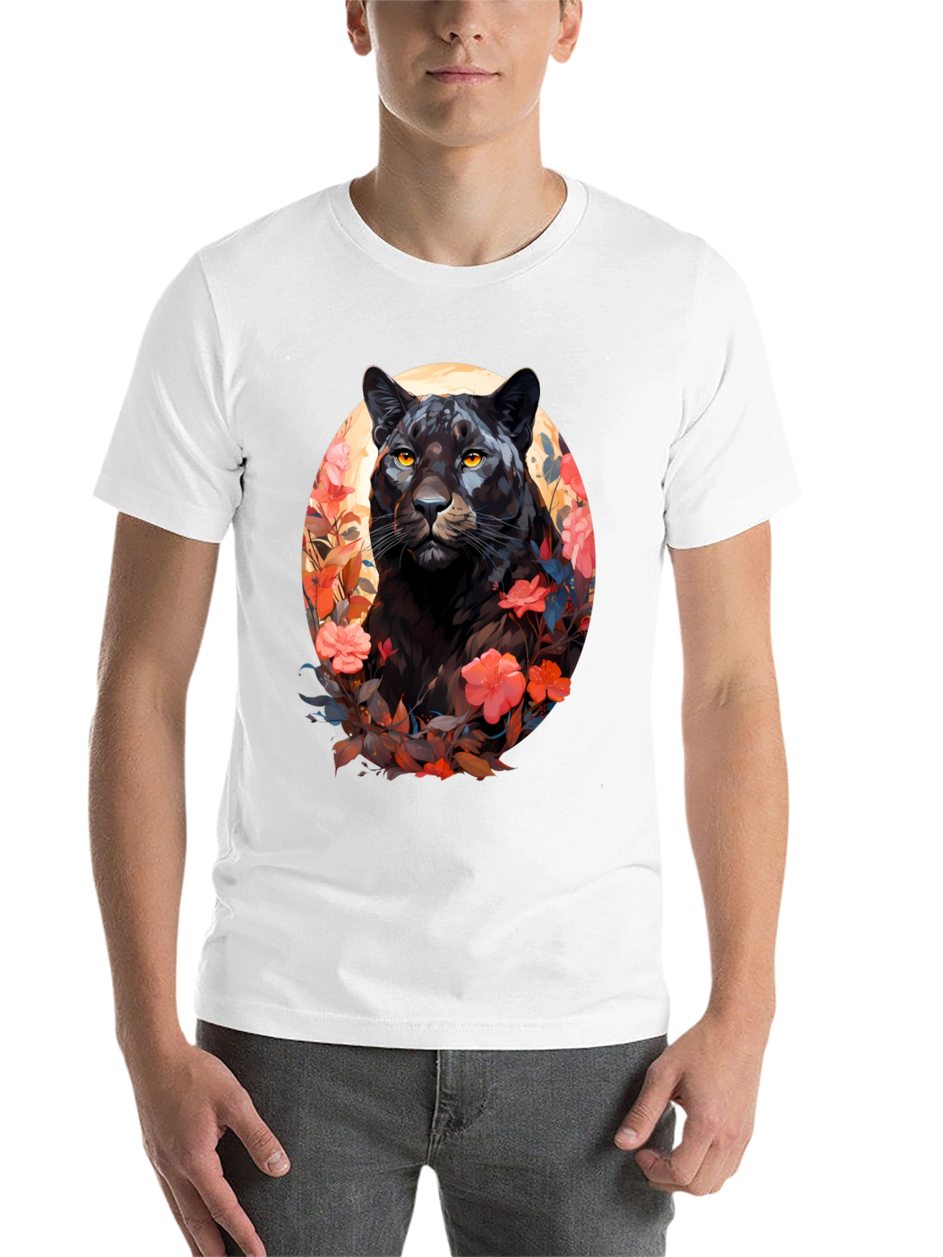 Black Black Panther Floral Graphic Tee view 14