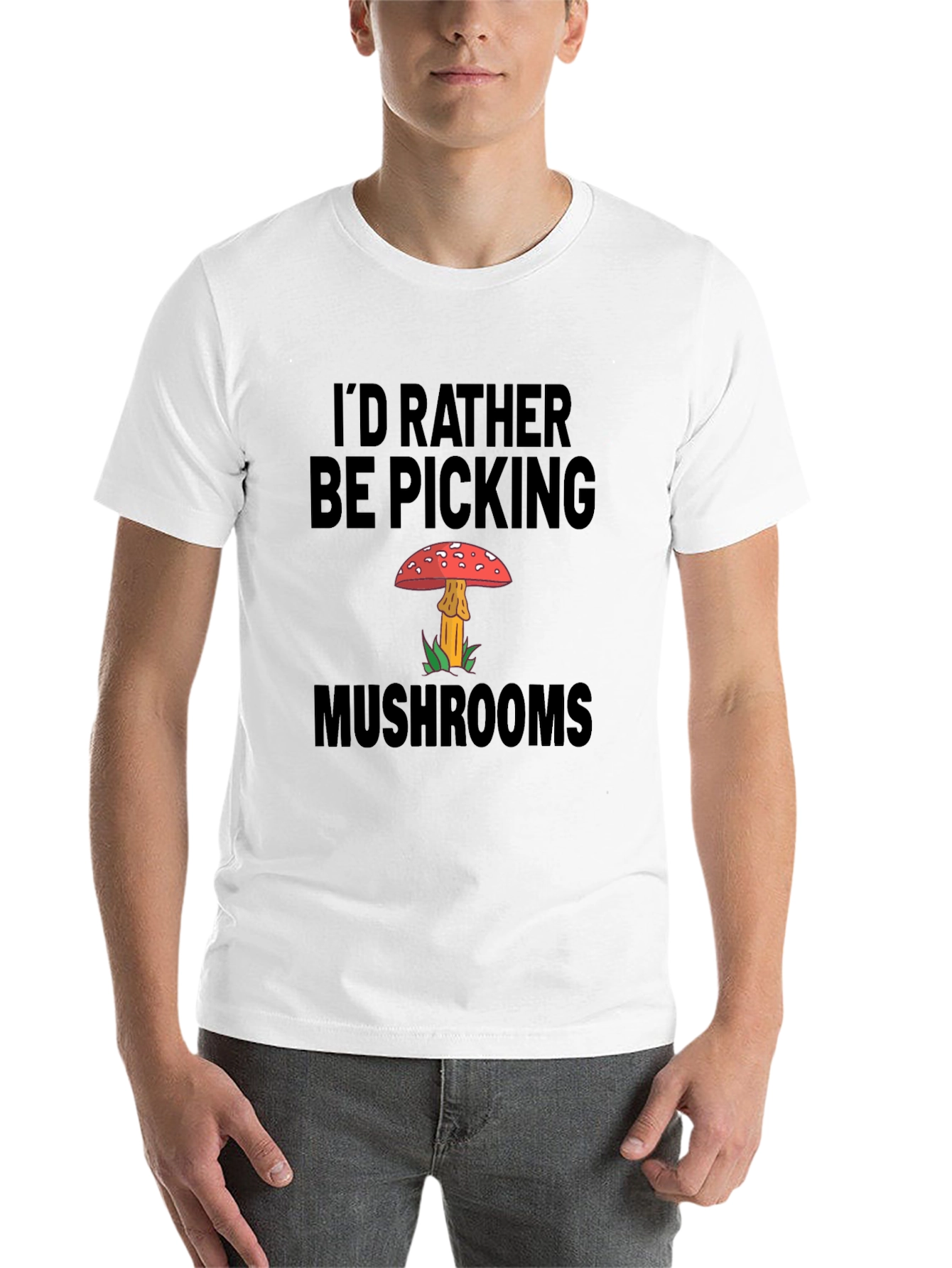 Black Mushroom Picker Graphic T-Shirt view 14