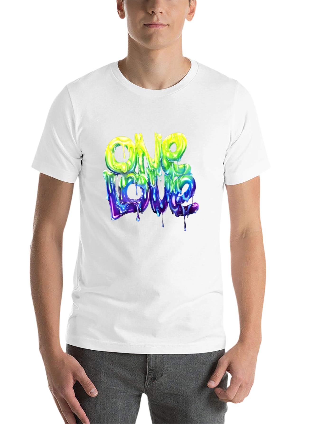 Black One Love Graphic T-Shirt - Cool Drip Design view 14