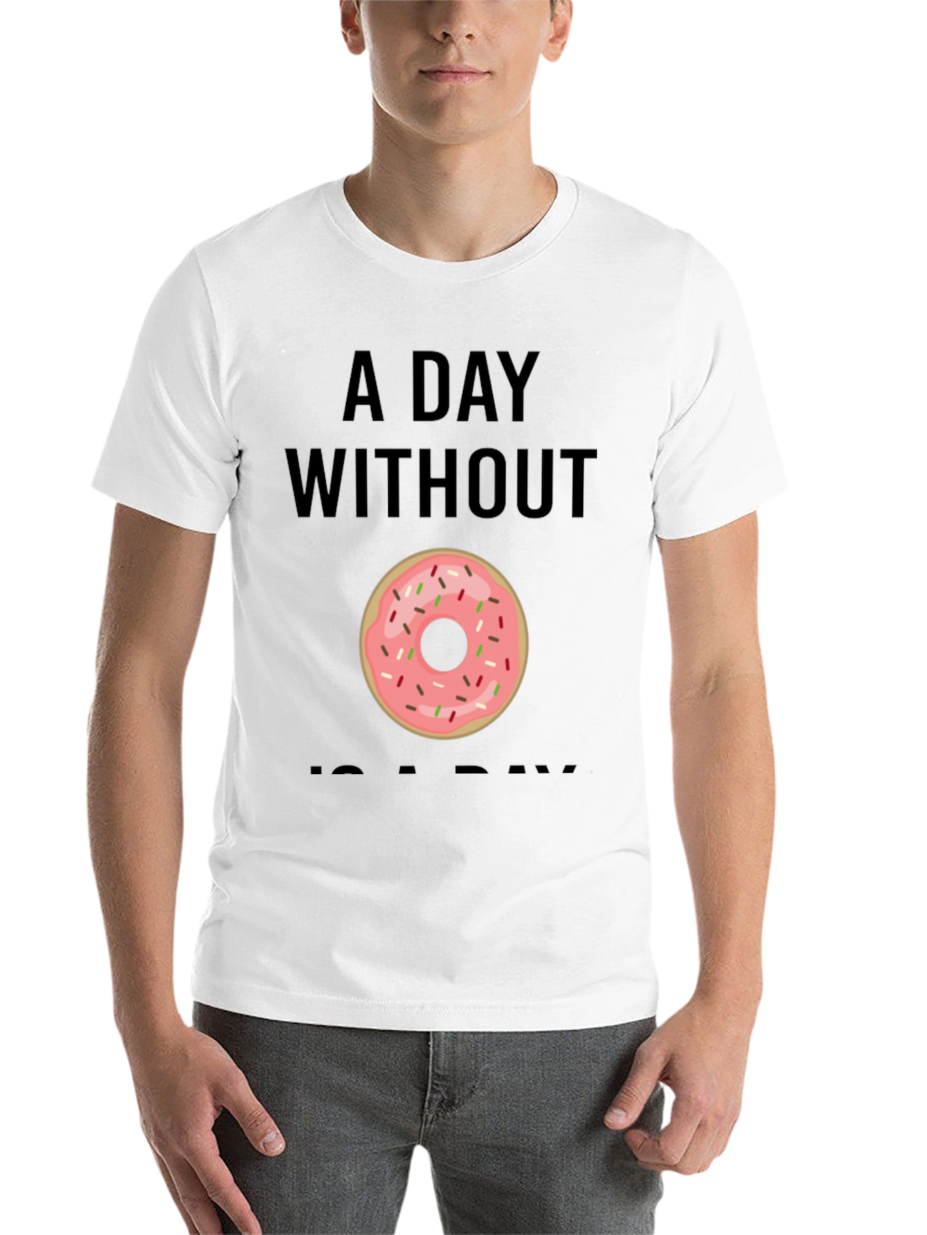 Black Donut Graphic T-Shirt - A Day Without Donuts view 14