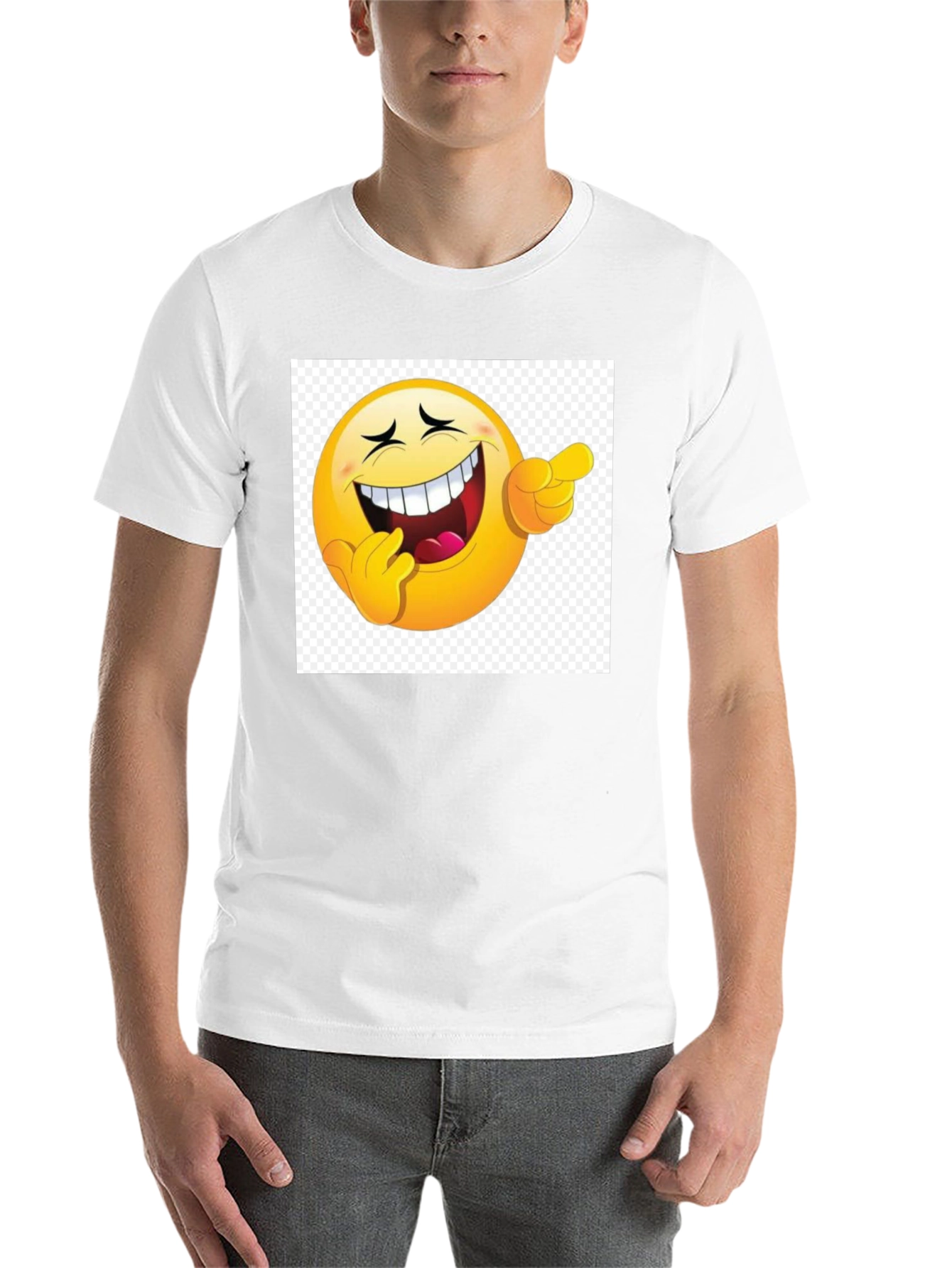 Black Laughing Emoji Graphic Black T-Shirt view 14