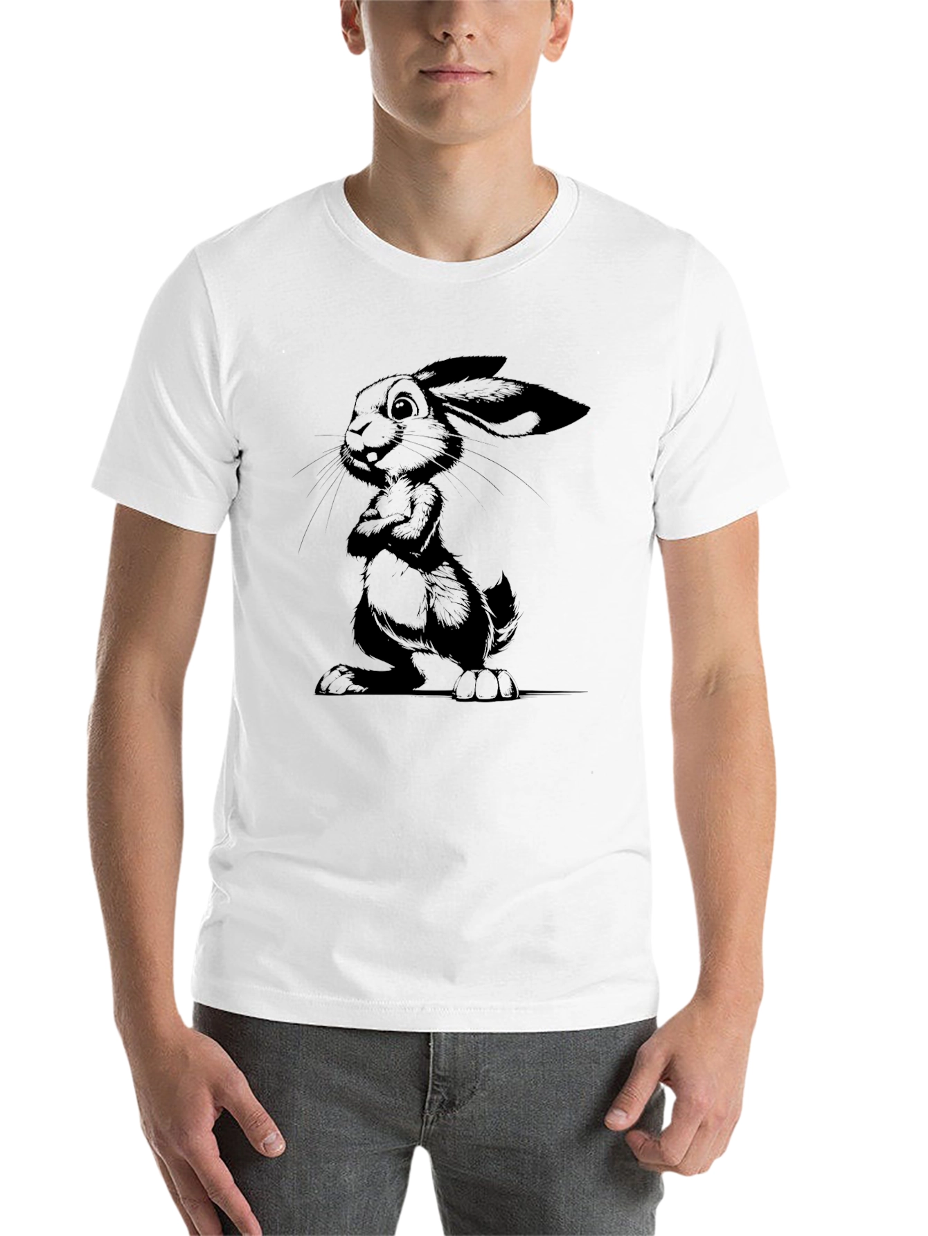 Black Black Rabbit Graphic Tee - Men's Stylish Casual Shirt view 14