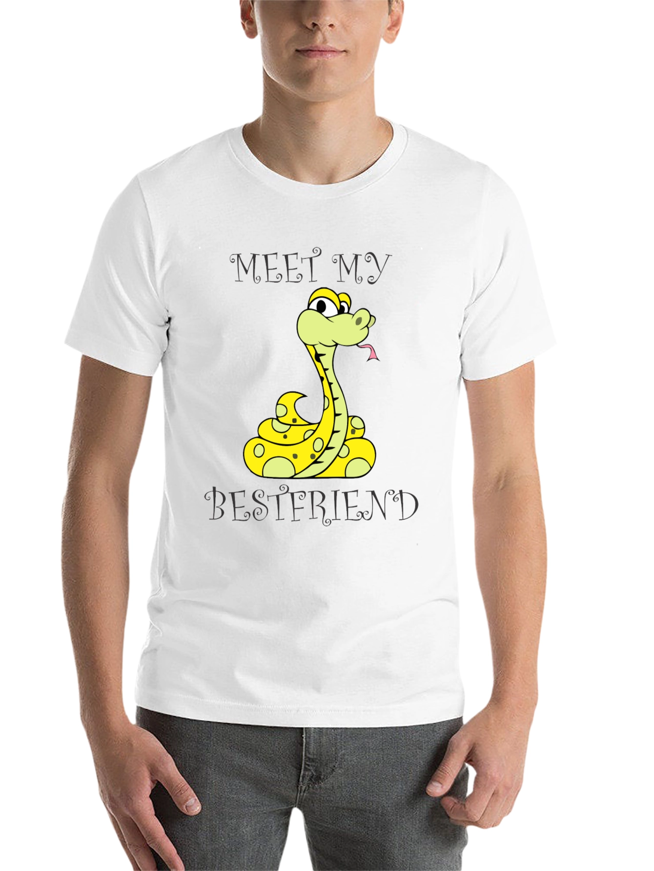 Black Meet My Bestfriend Snake Graphic T-Shirt view 14