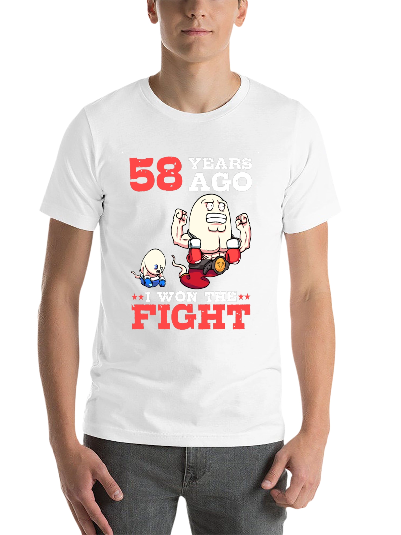 Black Funny 58 Years Ago I Won The Fight T-Shirt view 14