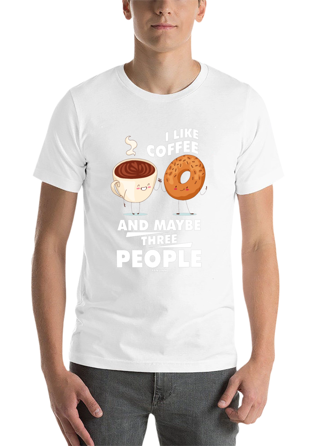 Black Funny Coffee & Donut Graphic T-Shirt view 14