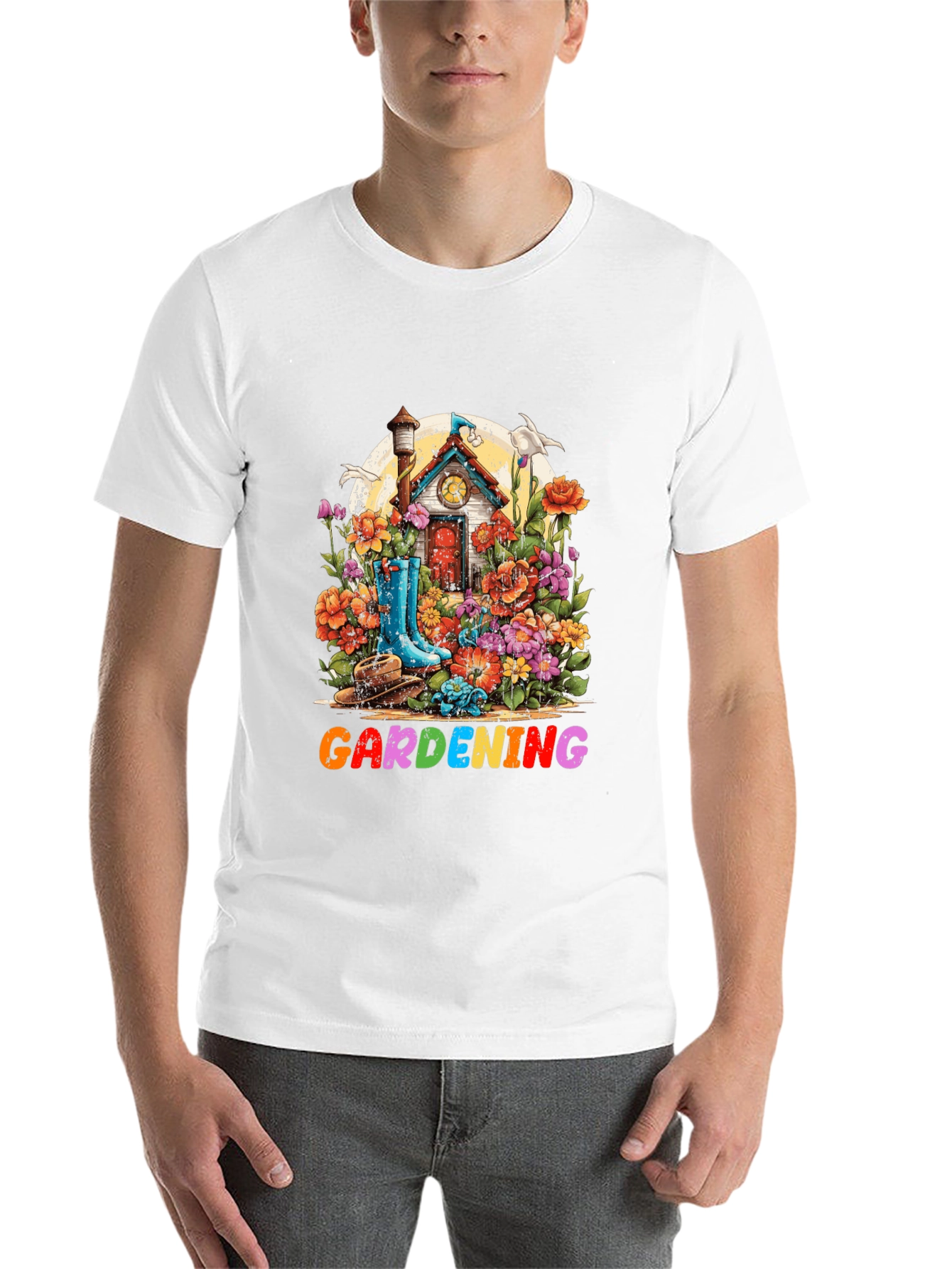 Gardening Graphic Tee - Colorful Floral Design - 14