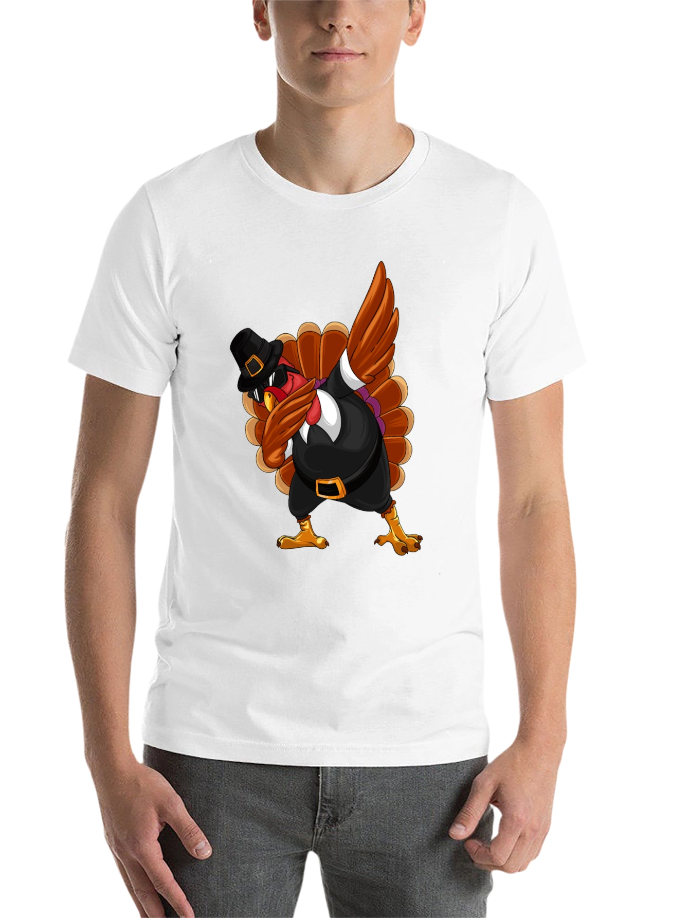 Thanksgiving Turkey Dabbing T-Shirt - 14