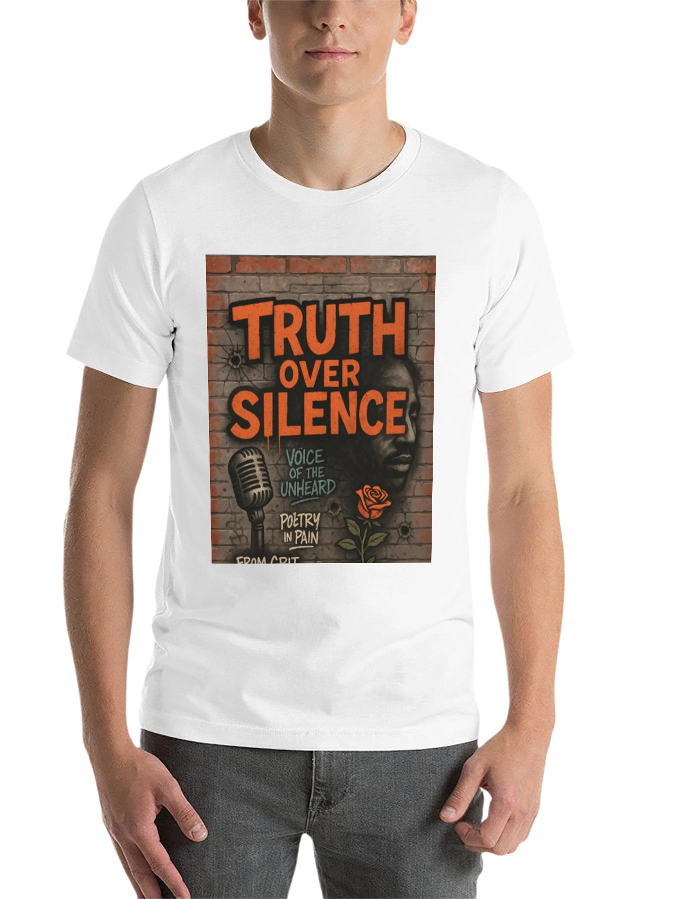 Black Truth Over Silence Graphic T-Shirt - Poetry in Pain view 14