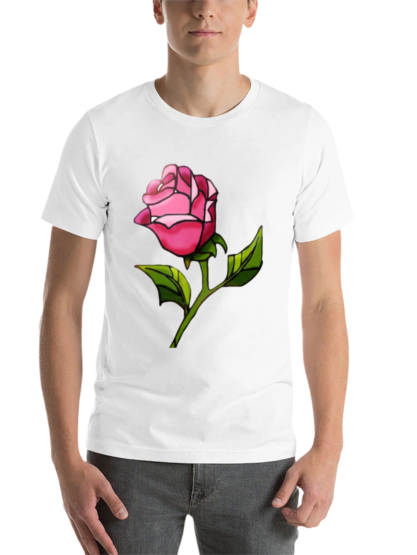 Black Rose Graphic Tee - Black Casual T-Shirt view 14