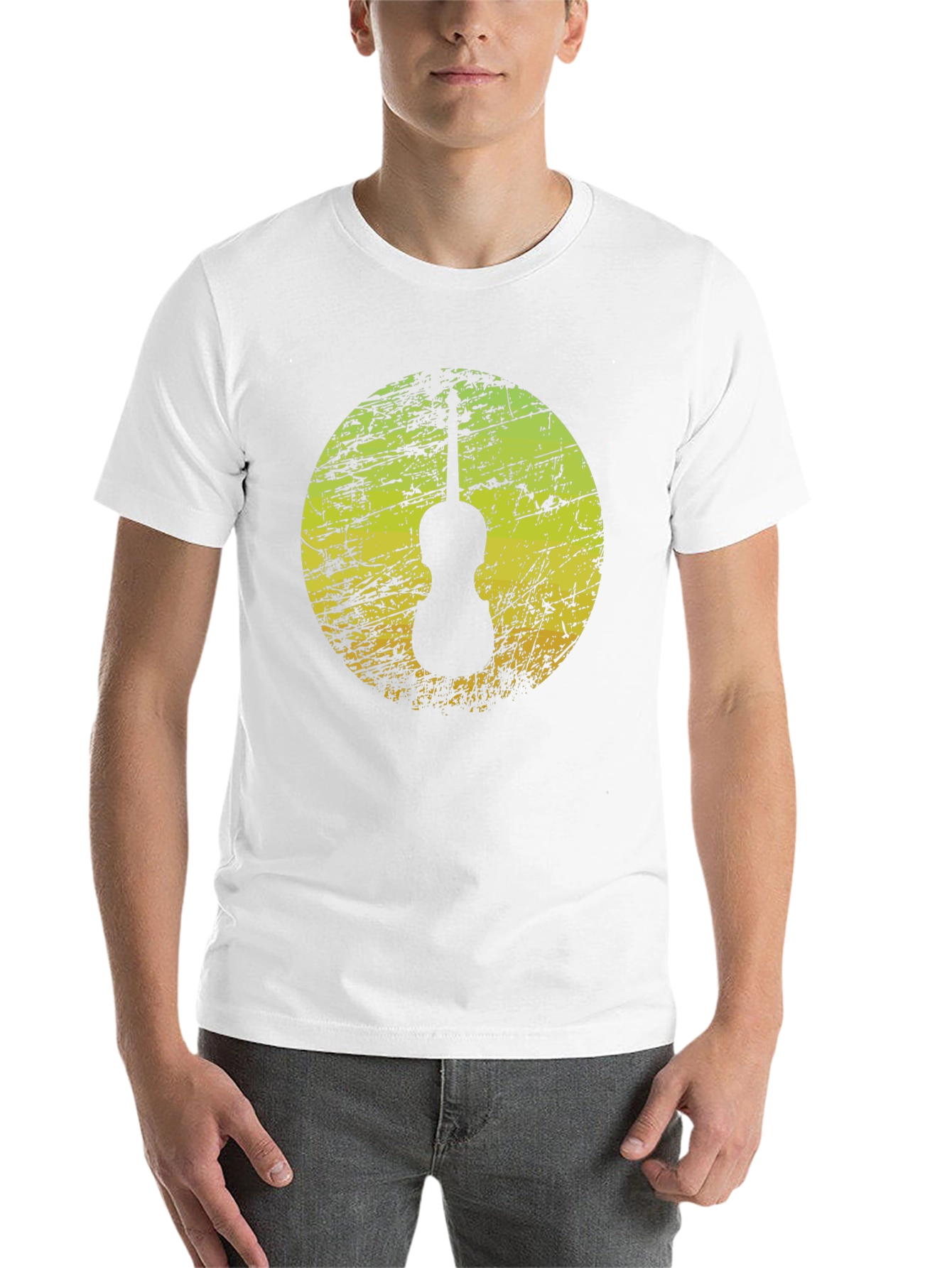 Black Grunge Guitar Silhouette T-Shirt view 14