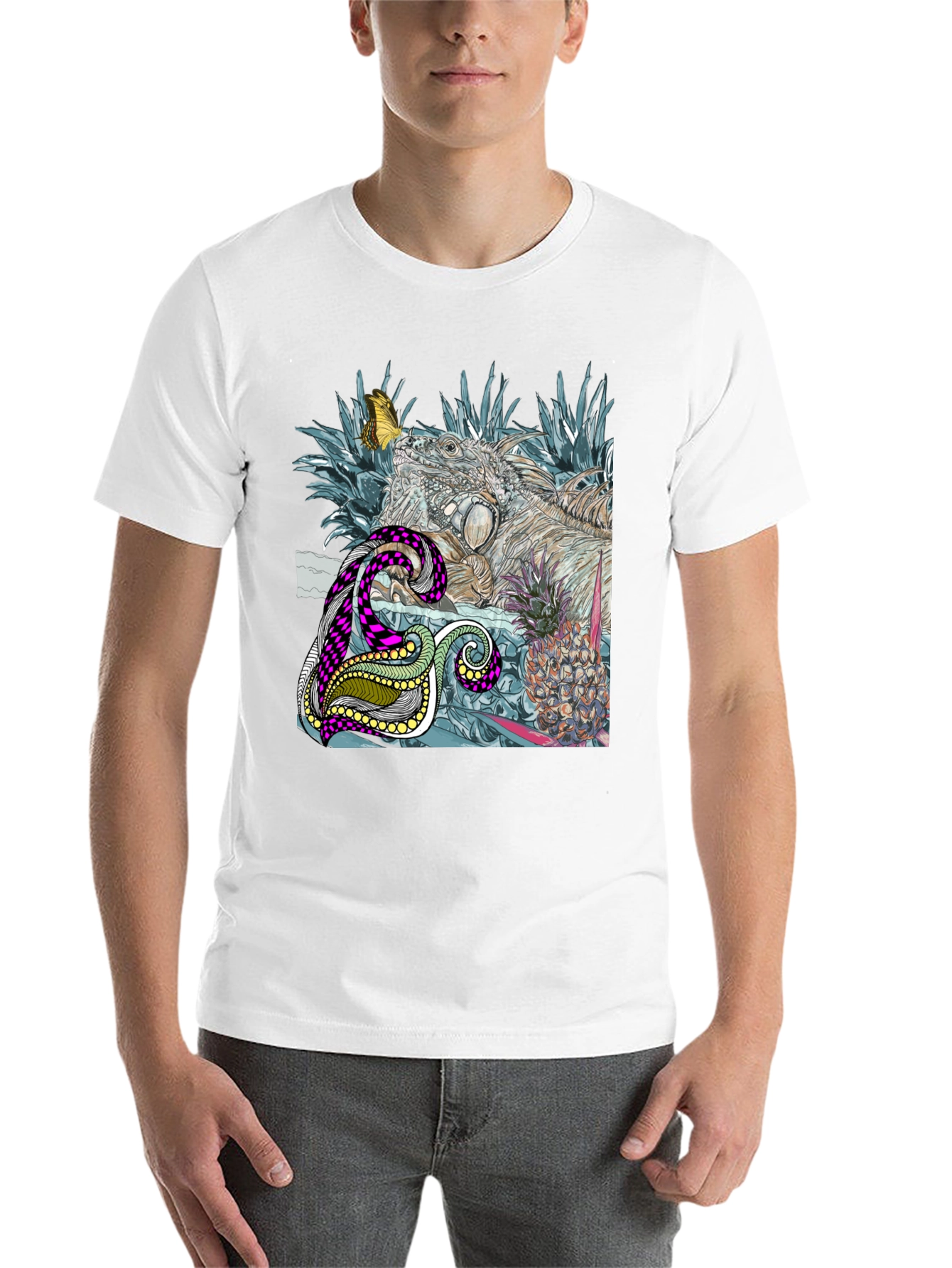 Black Iguana and Pineapple Graphic Tee view 14