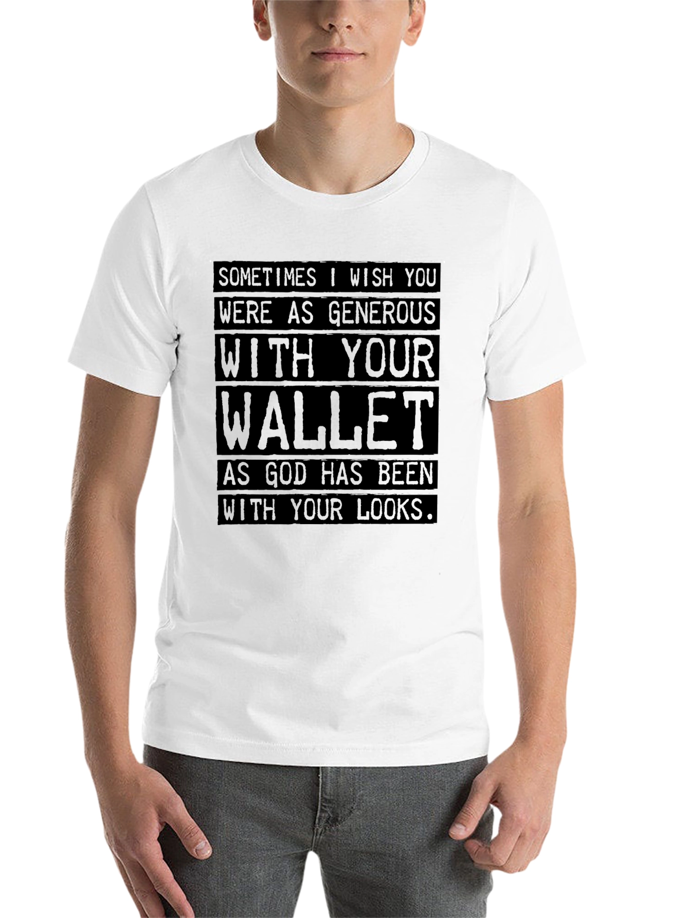 Black Humorous "Wallet Generosity" Graphic Tee view 14