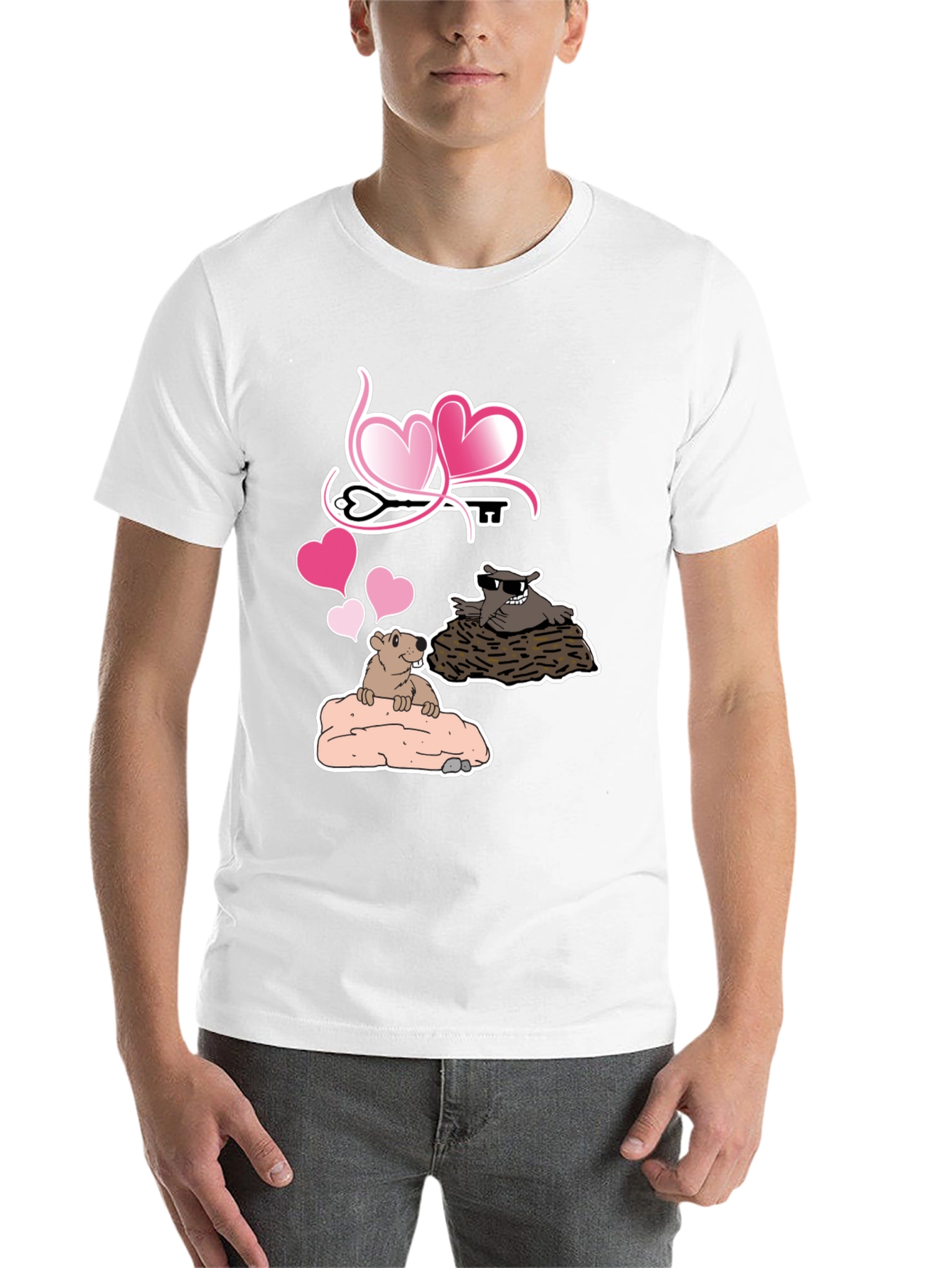 Black Groundhog Love T-Shirt - Cute Valentine's Day Tee view 14