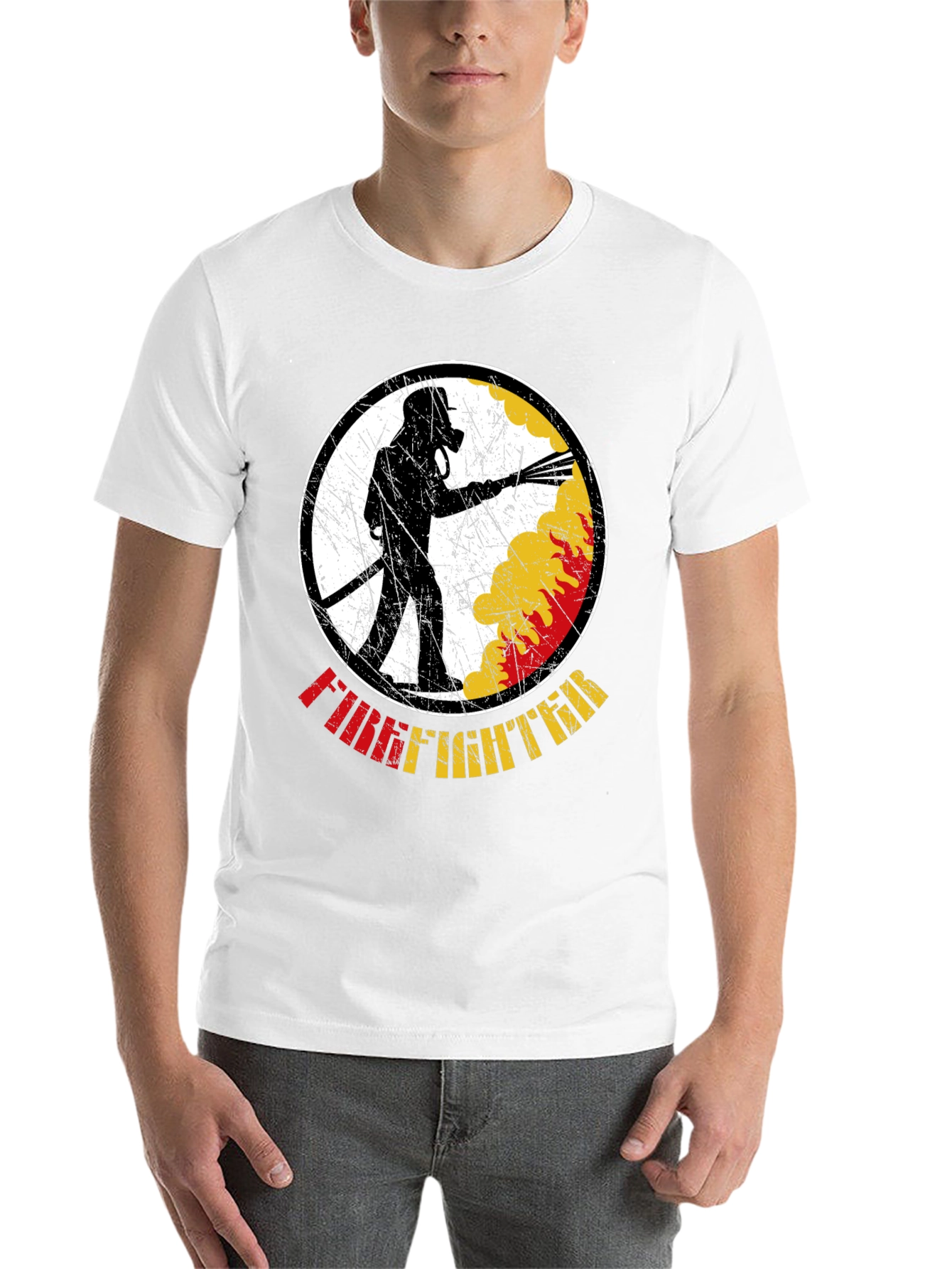 Black Firefighter Graphic T-Shirt - Black view 14