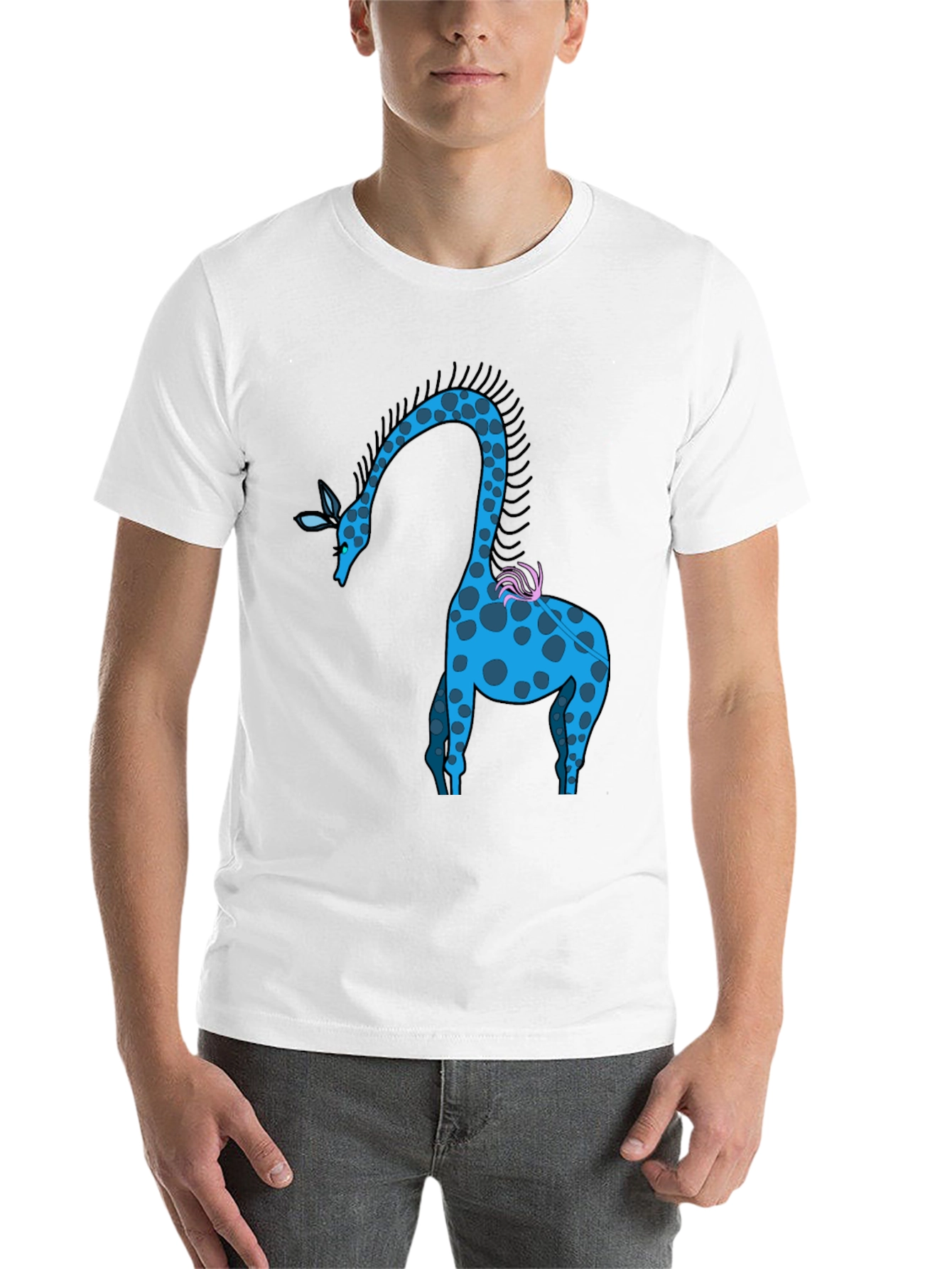 Black Cool Giraffe Graphic Tee - Stylish Casual Wear view 14