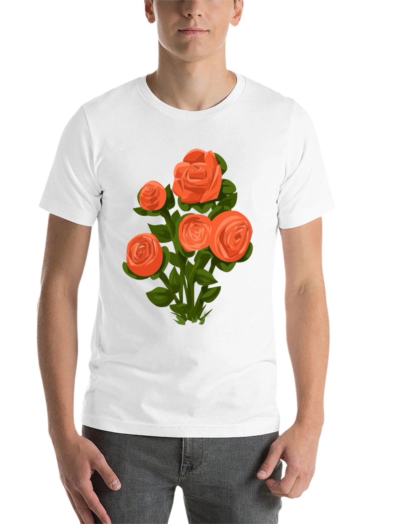 Black Floral Graphic Tee - Orange Rose Bouquet view 14