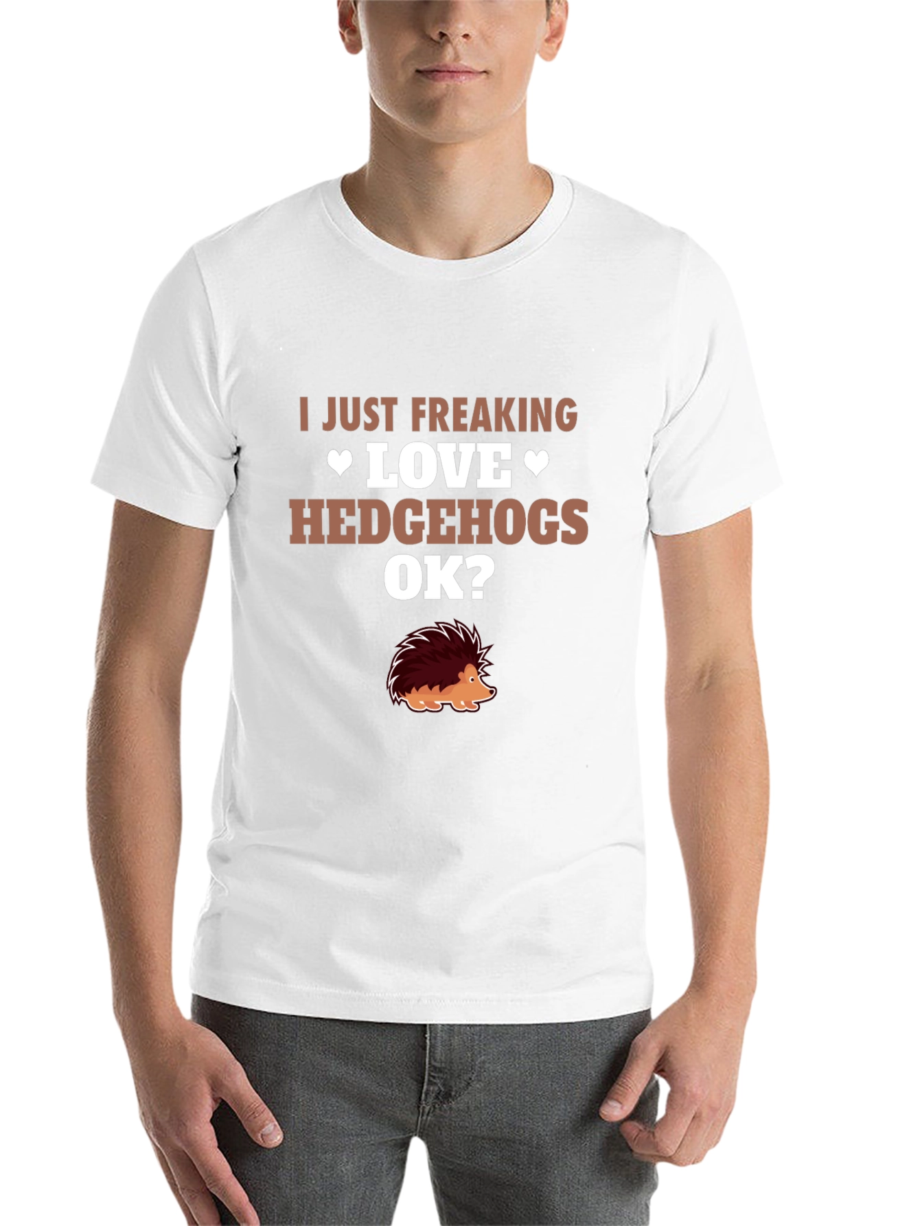 Black I Love Hedgehogs Graphic Tee - Novelty T-Shirt view 14