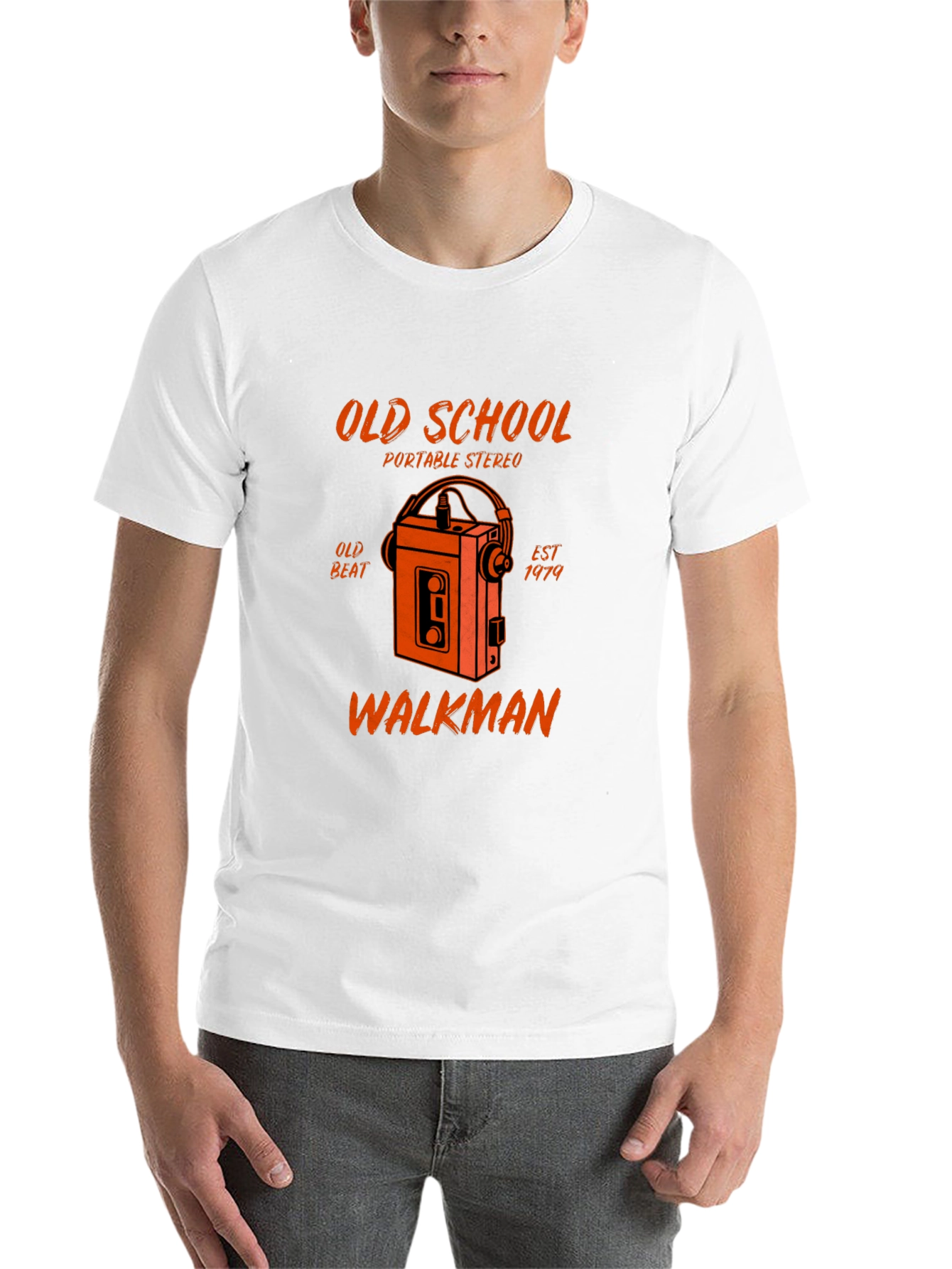 Black Old School Walkman T-Shirt - Retro Portable Stereo view 14