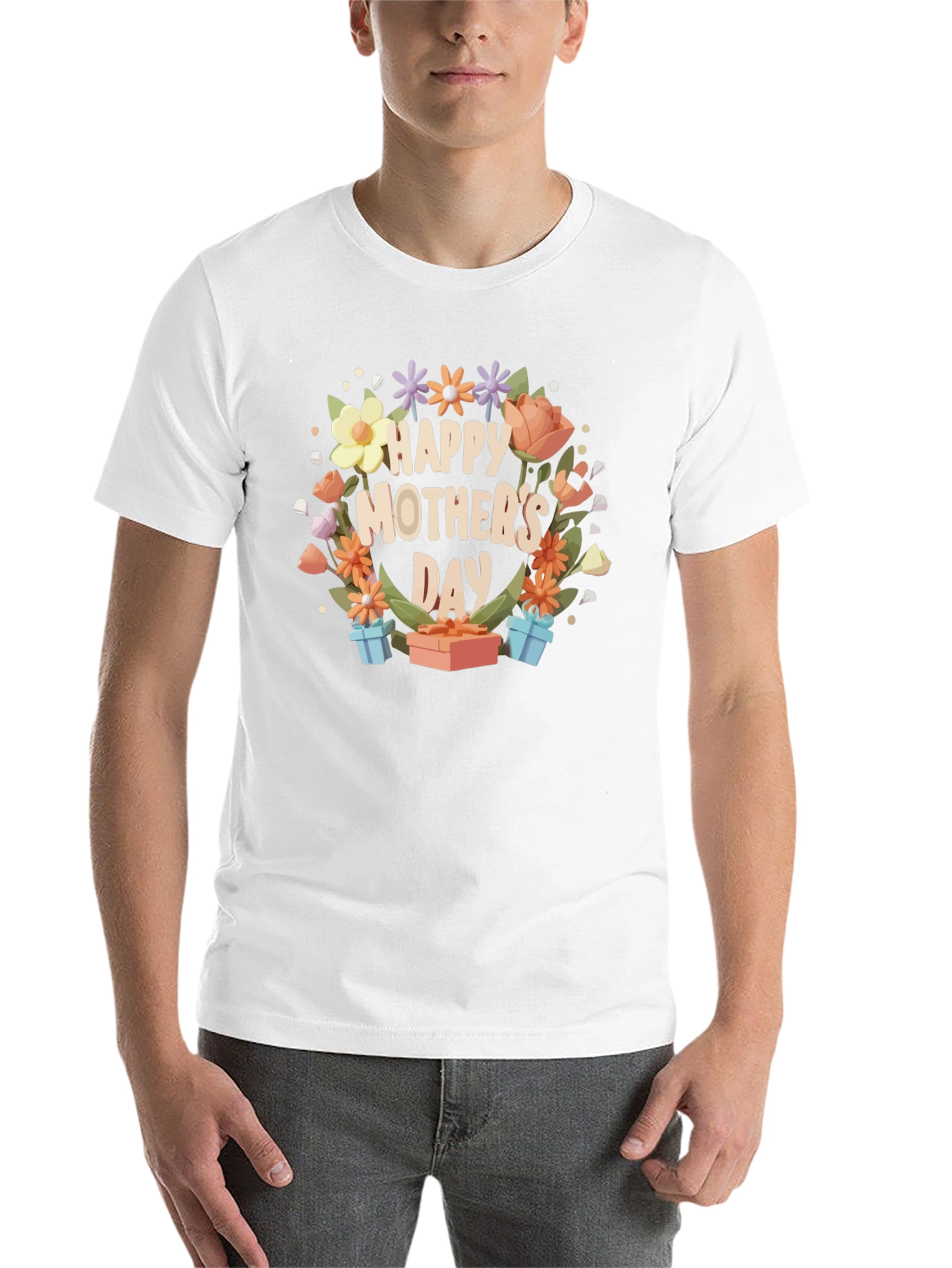 Black Happy Mother's Day Floral T-Shirt view 14