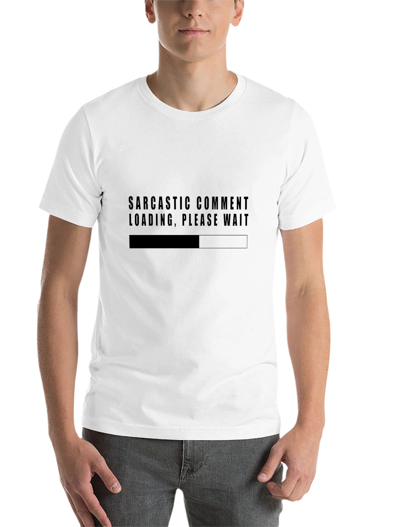Black Sarcastic Comment Loading T-Shirt view 14