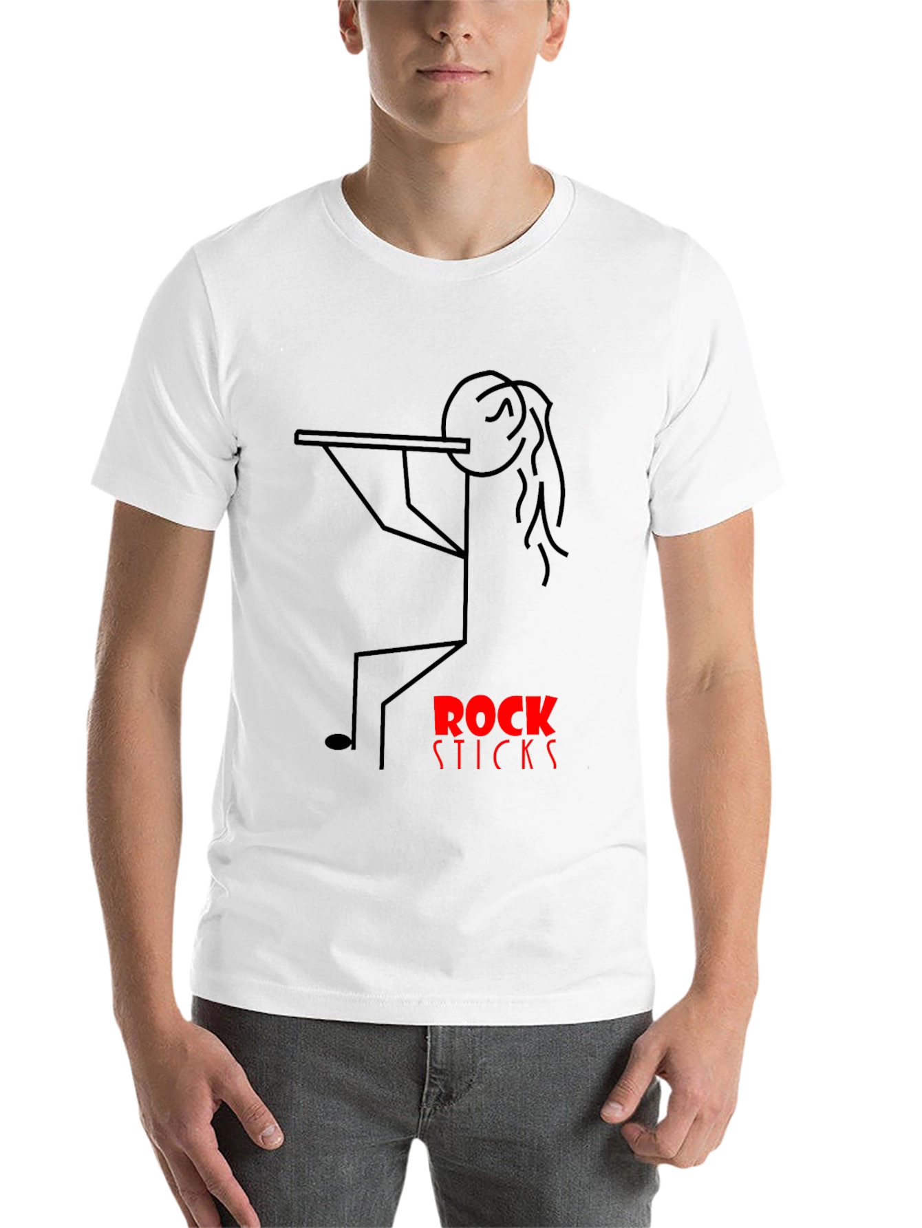 Black Rock Sticks Graphic Tee - Black Cotton T-Shirt view 14