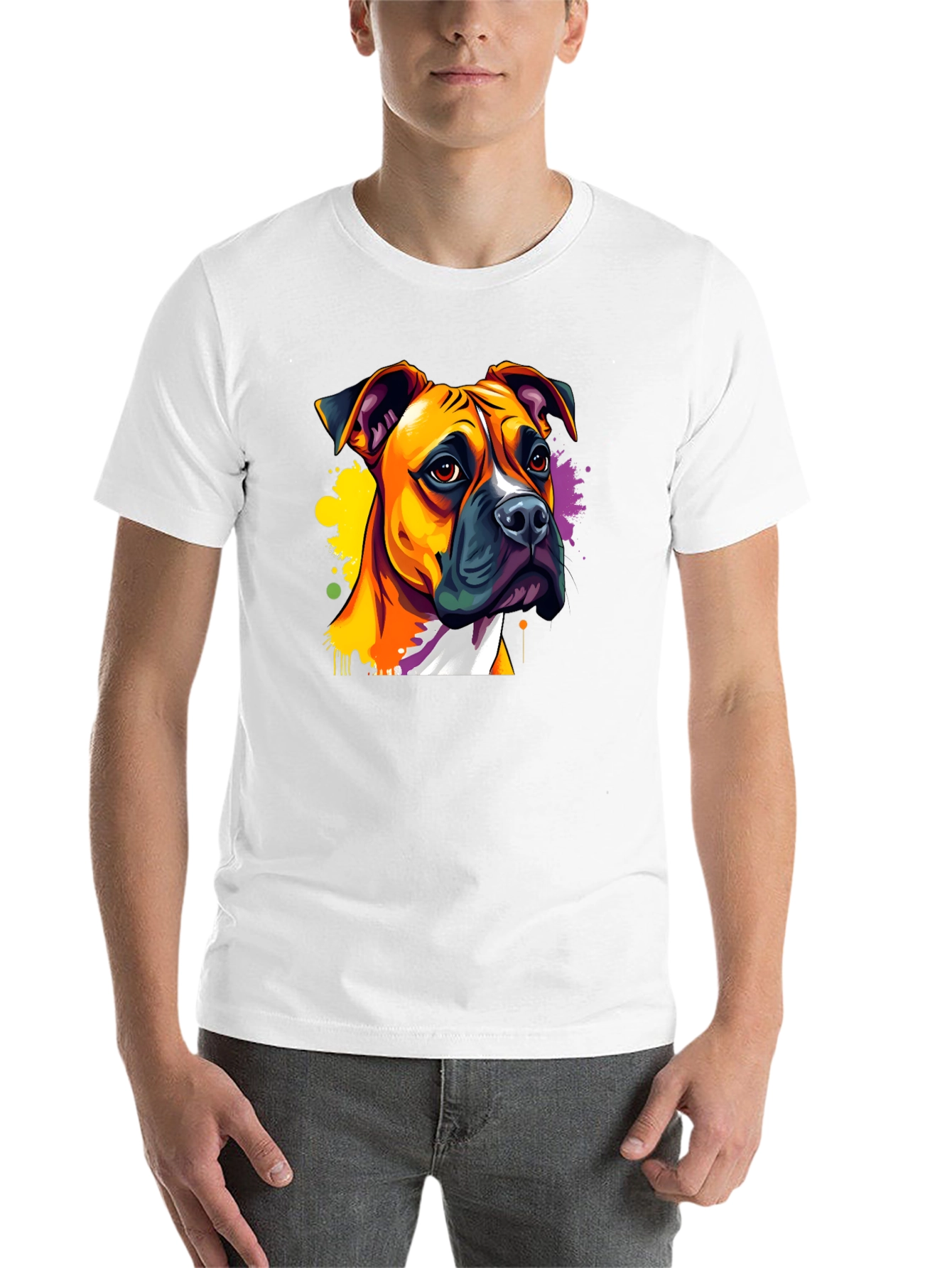 Black Dog Art T-Shirt - Boxer Breed view 14