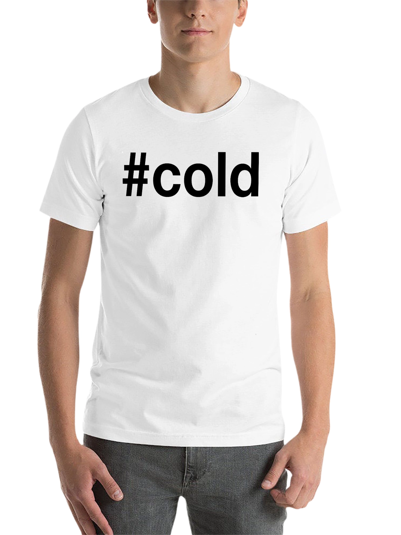 Black Cold Hashtag T-Shirt - Modern Design, Casual Wear view 14