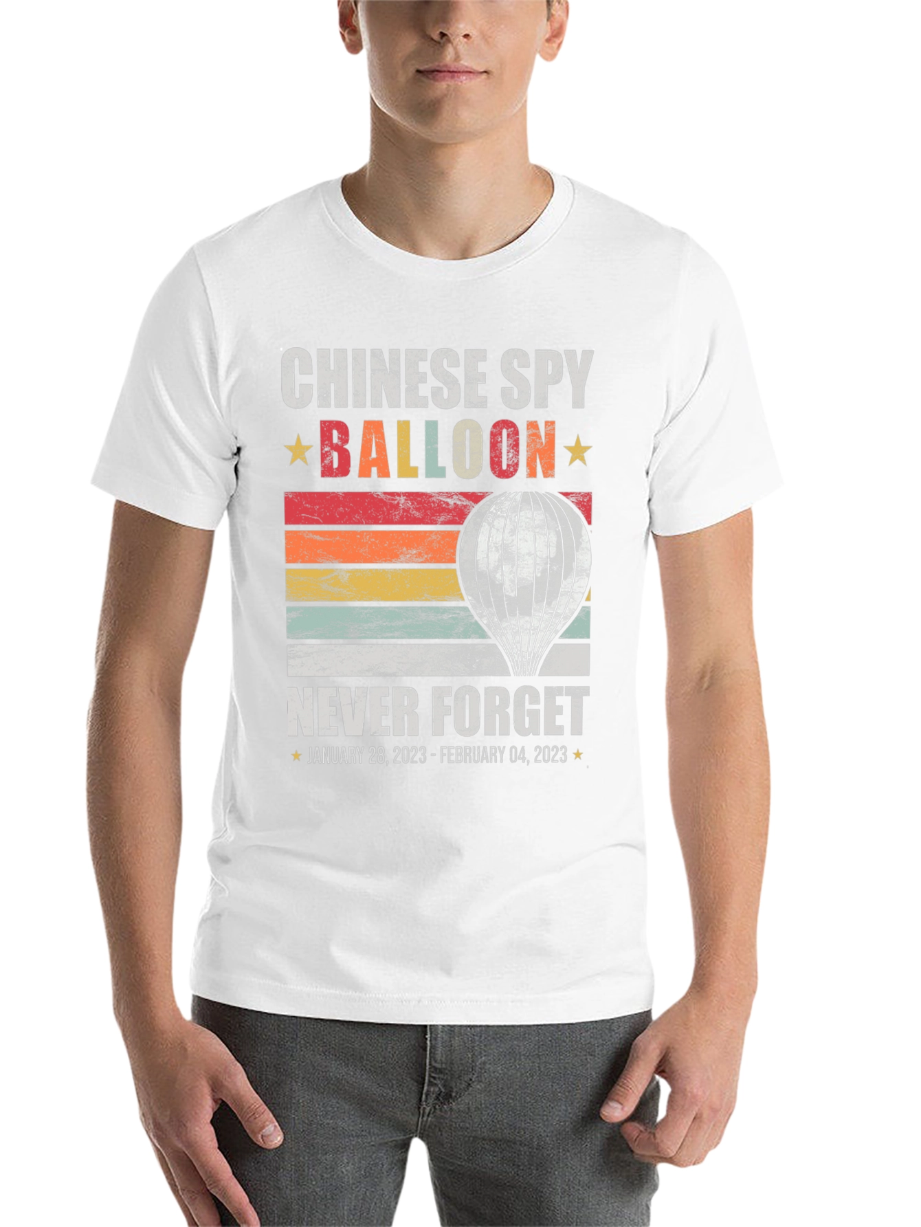 Black Chinese Spy Balloon Never Forget T-Shirt view 14