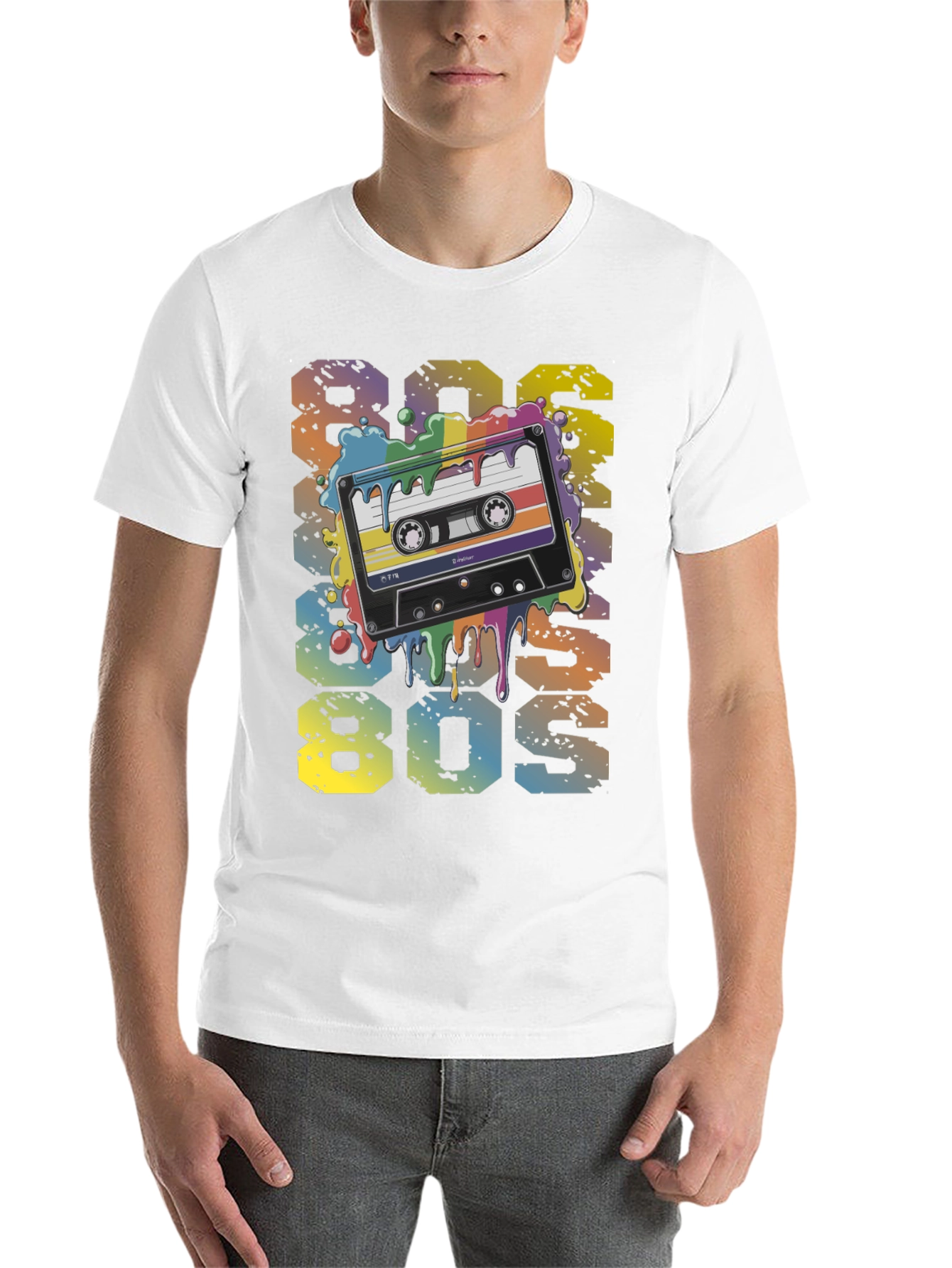 Black Retro 80s Cassette Tape Graphic T-Shirt view 14