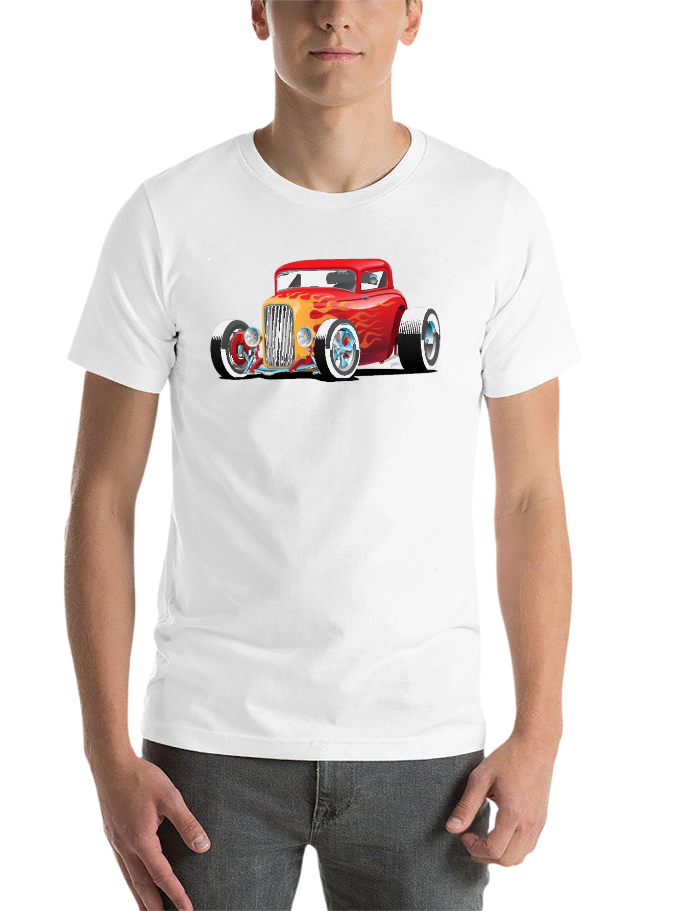 Black Hot Rod Car Graphic Tee - Classic Automotive Style view 14