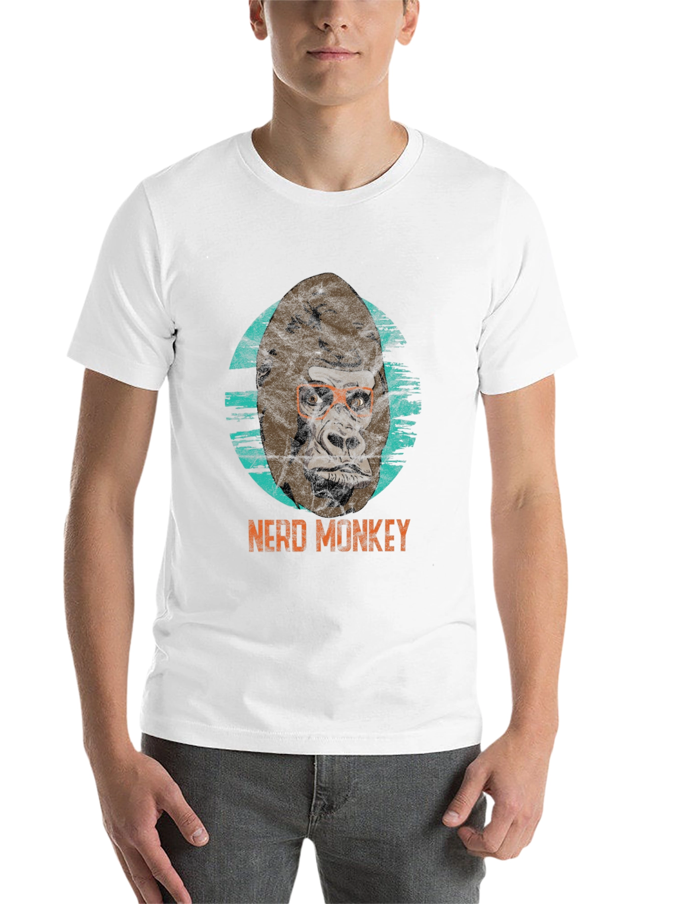 Black Nerd Monkey Graphic Tee - Black T-Shirt view 14