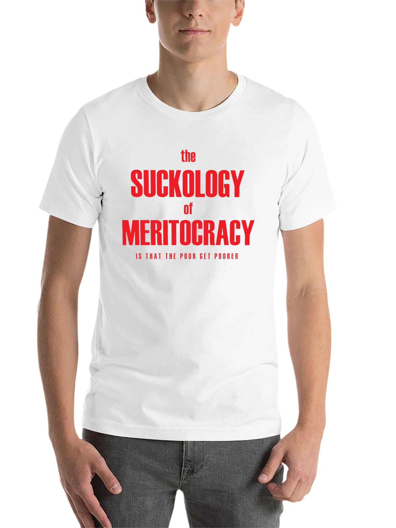 Black The Suckology of Meritocracy T-Shirt - Political Statement Tee view 14