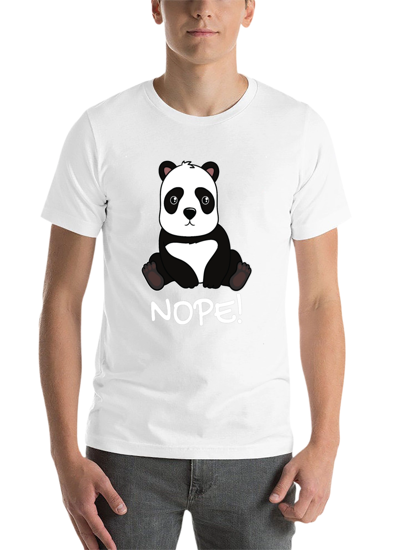 Black Nope Panda Graphic Tee - Comfy Casual T-Shirt view 14