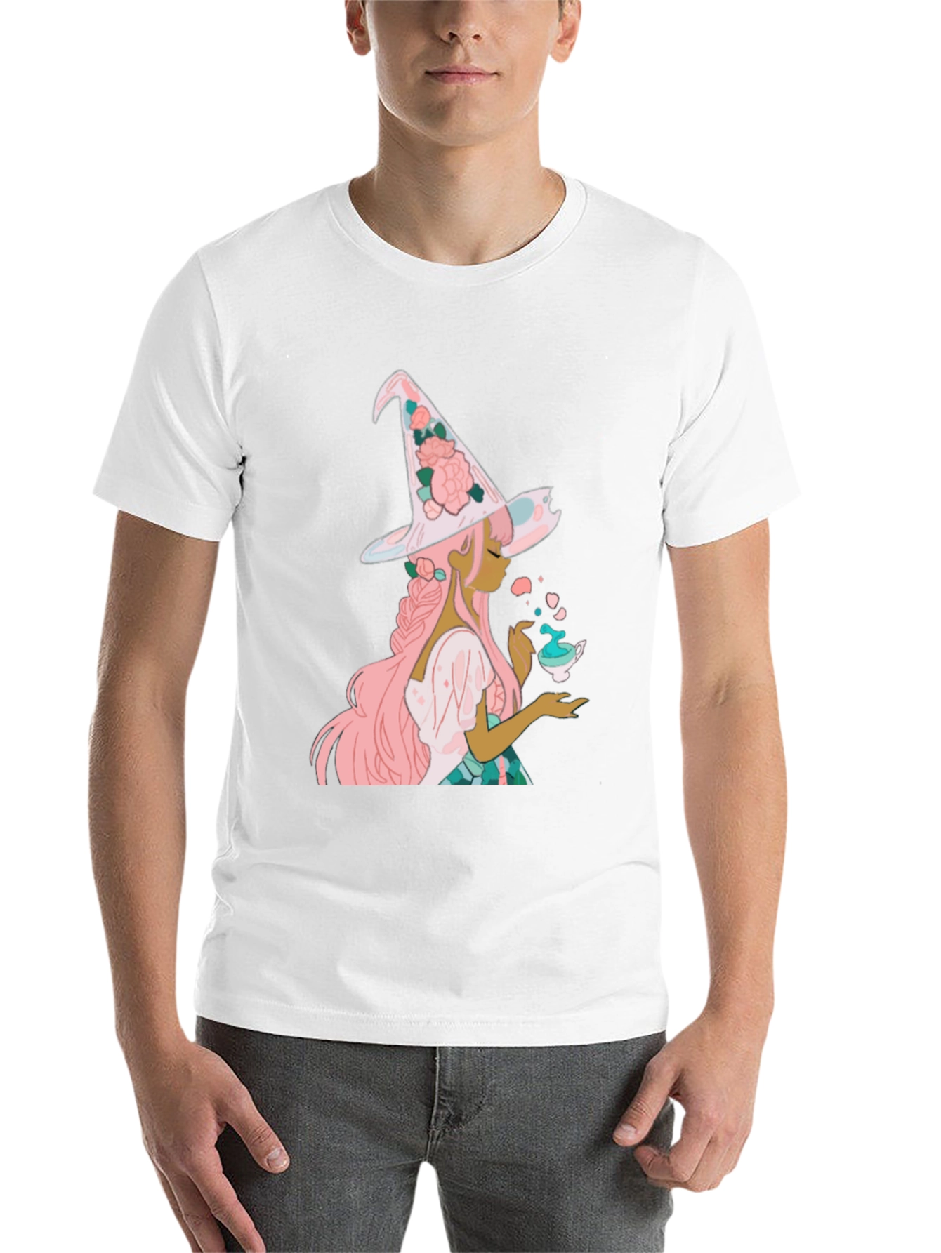 Black Witch With Tea Cup Graphic Tee view 14