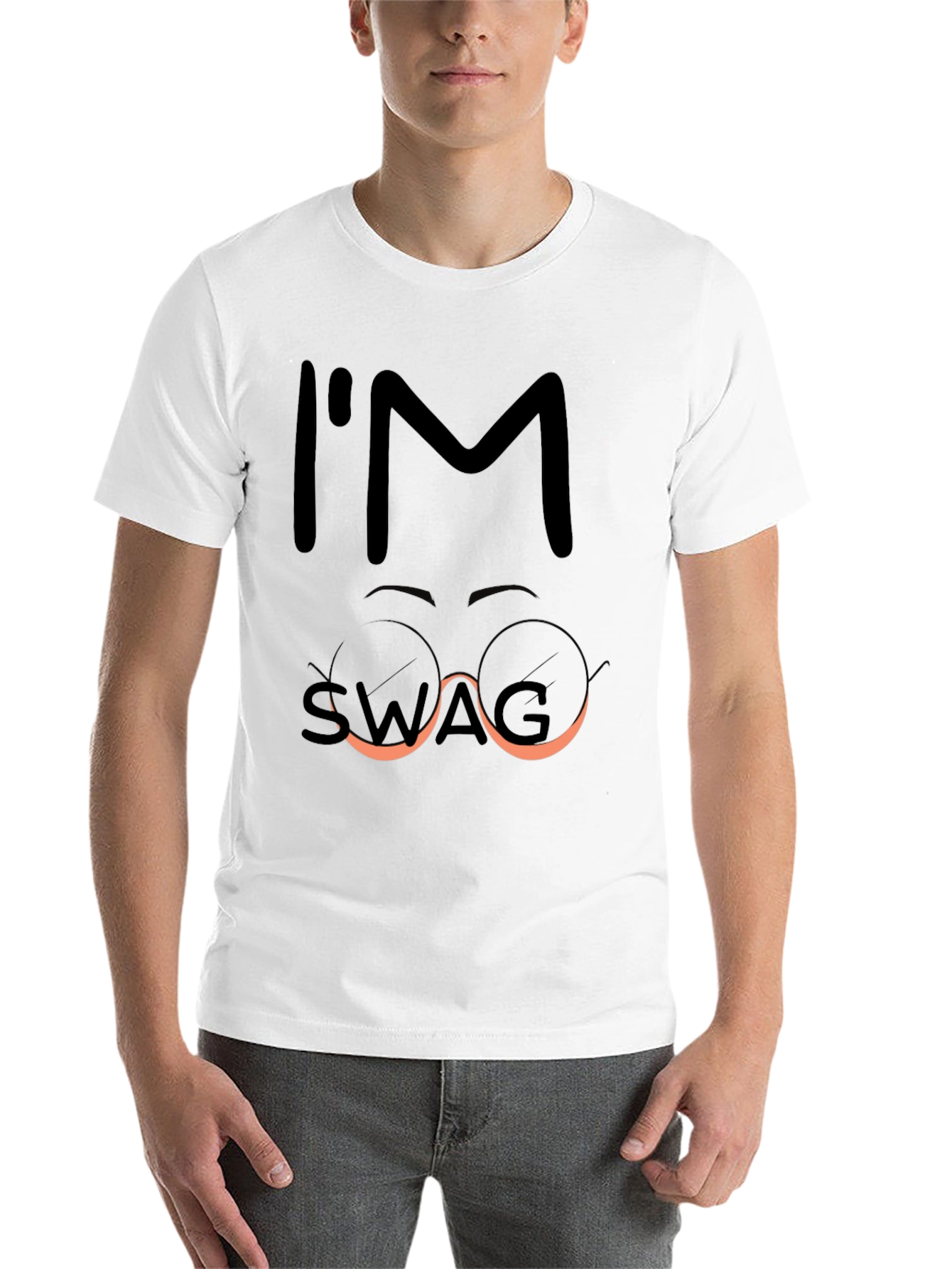 Black I'm Swag Funny Graphic Tee - Black view 14