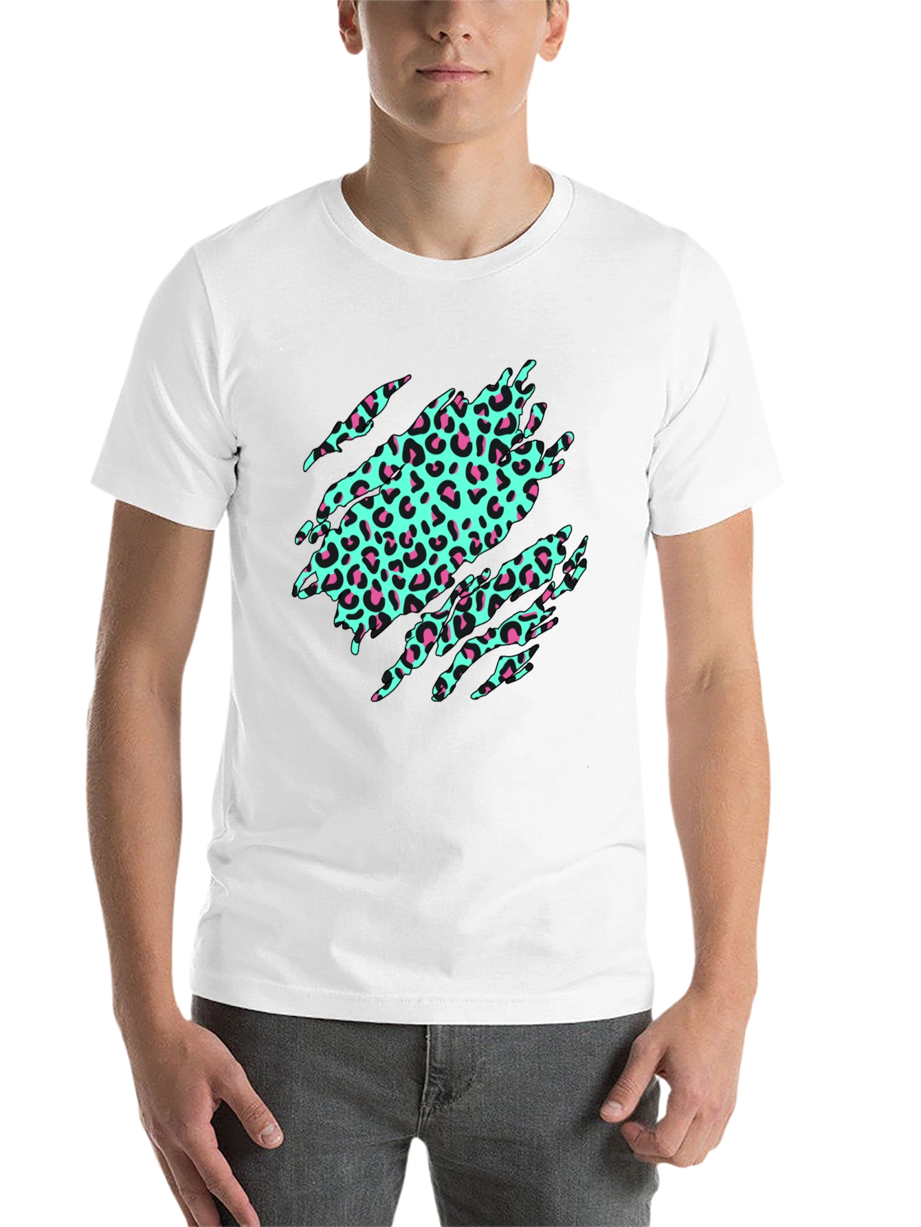 Black Leopard Print Graphic Tee - Funky & Stylish view 14