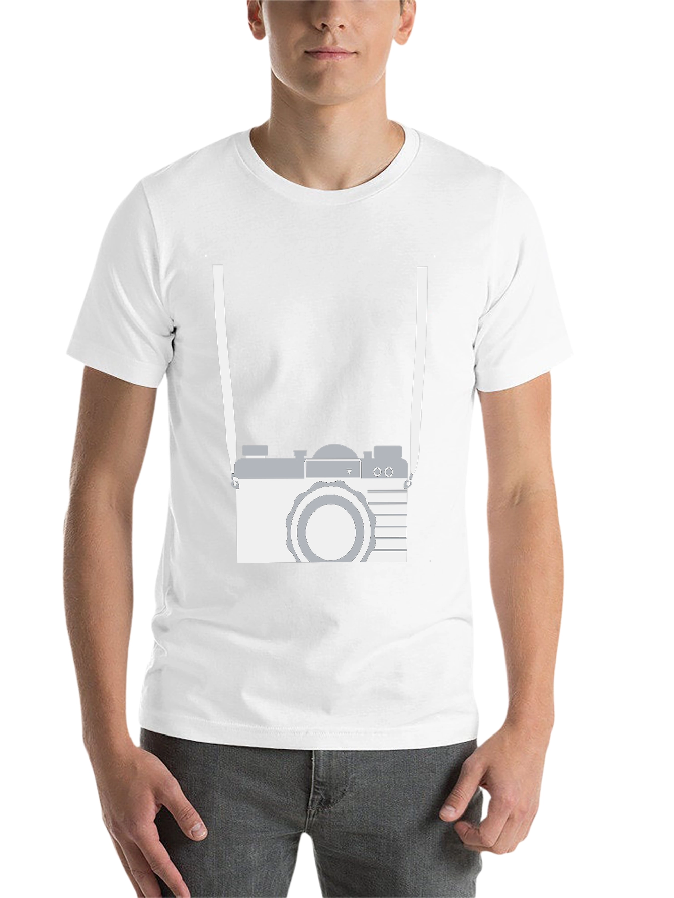 Black Retro Camera Graphic Tee - Black Cotton Casual Shirt view 14
