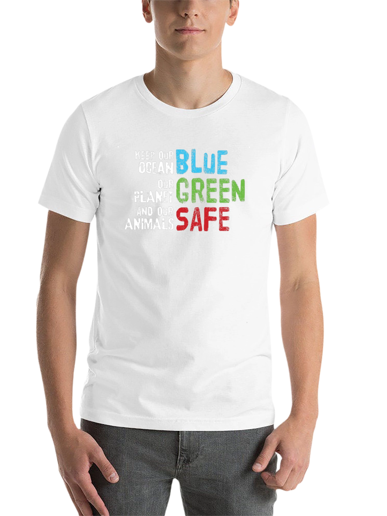 Black Keep Our Planet Safe T-Shirt view 14