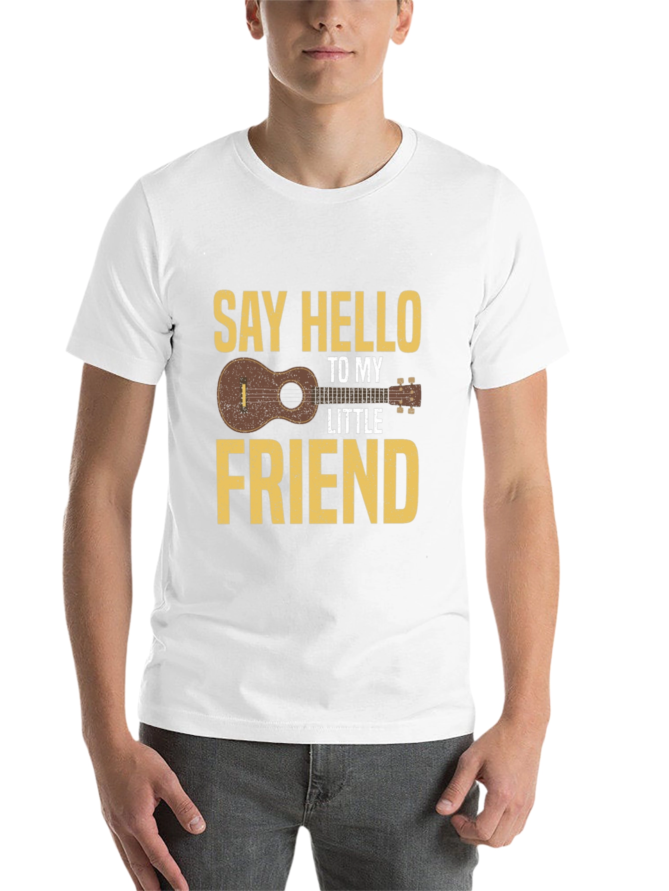 Black Say Hello To My Little Friend Ukulele T-Shirt view 14