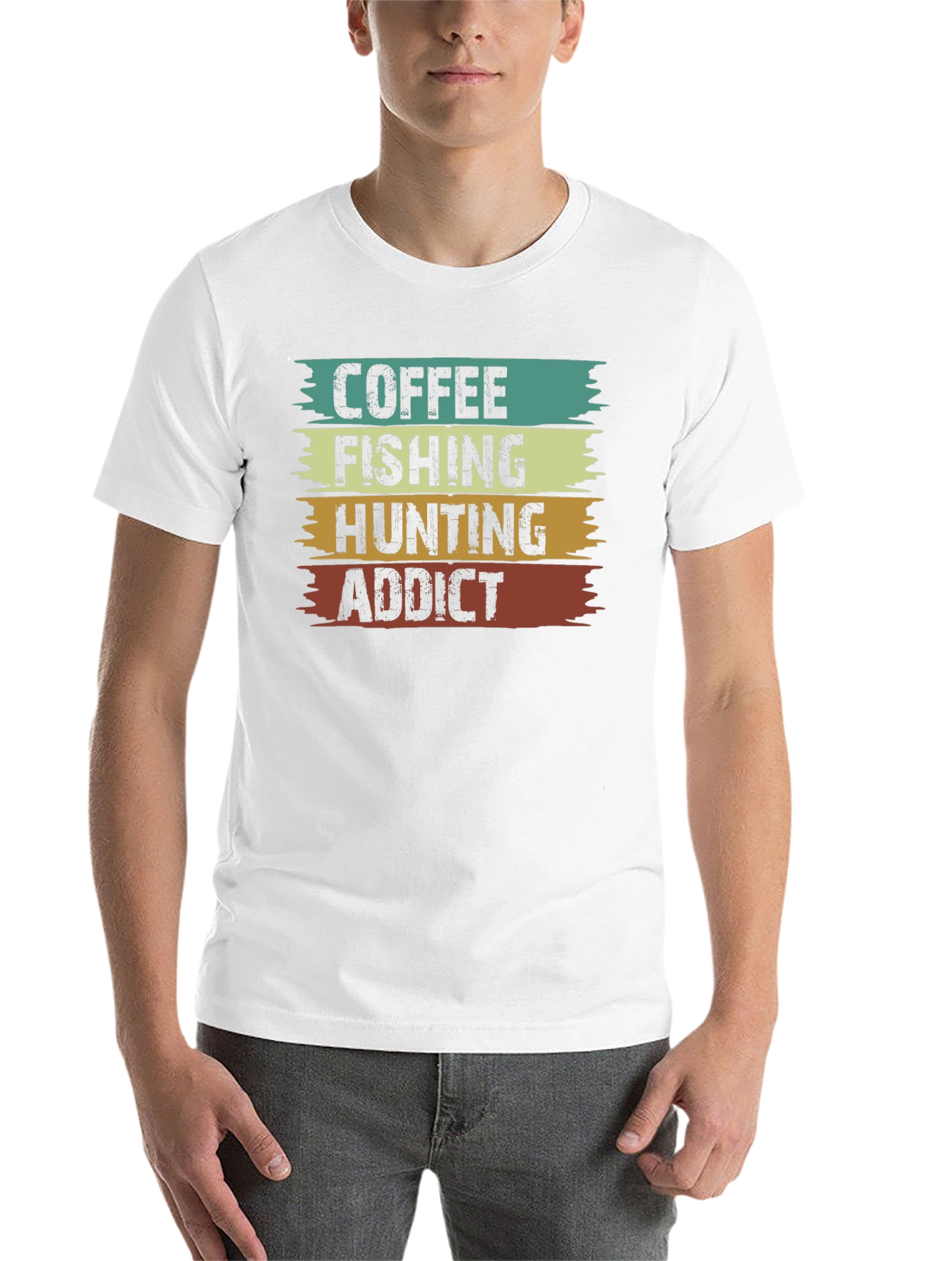 Black Coffee Fishing Hunting Addict Tee view 14