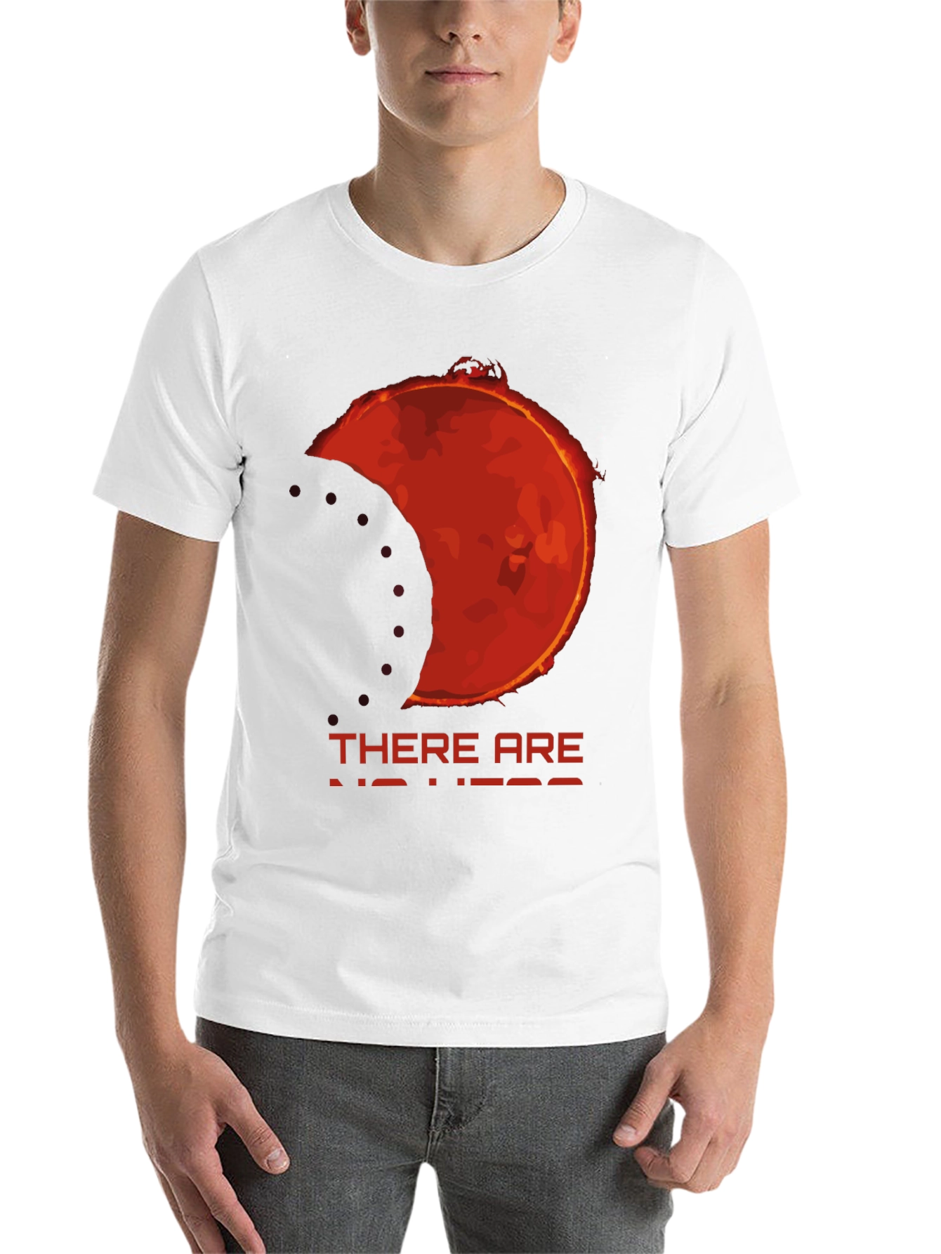 Black Eclipse Graphic Tee - "There Are No Heroes" Black T-Shirt view 14